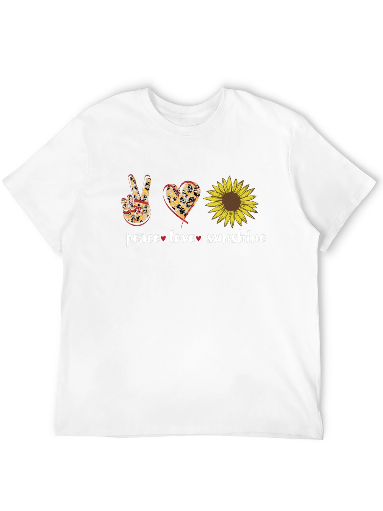 Black Peace Love Sunflower Graphic T-Shirt view 12