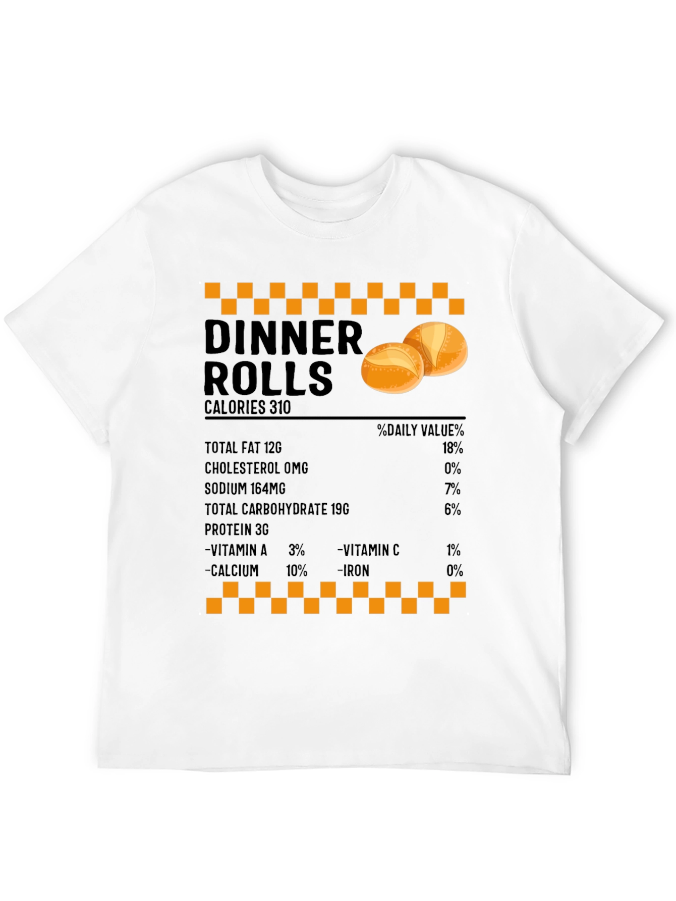 Black Dinner Rolls Nutrition Facts T-Shirt - Foodie Gift view 12