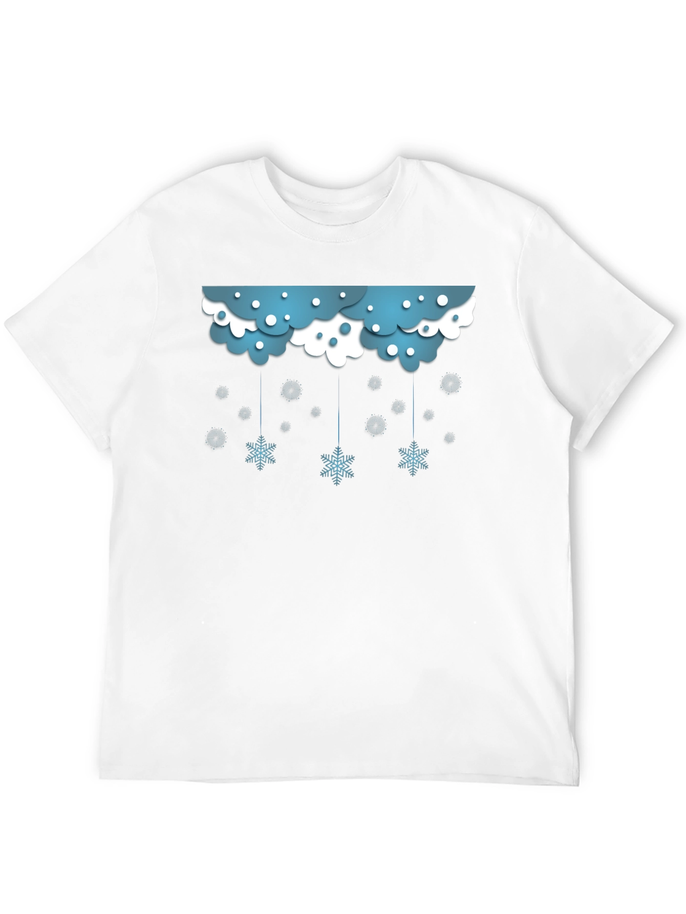 Black Snowflake Cloud Graphic Black T-Shirt view 12