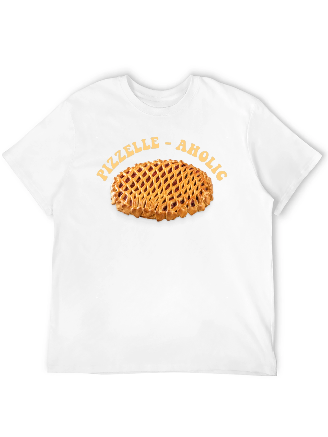 Black Pizzelle-Aholic T-Shirt, Pie Lover Apparel view 12