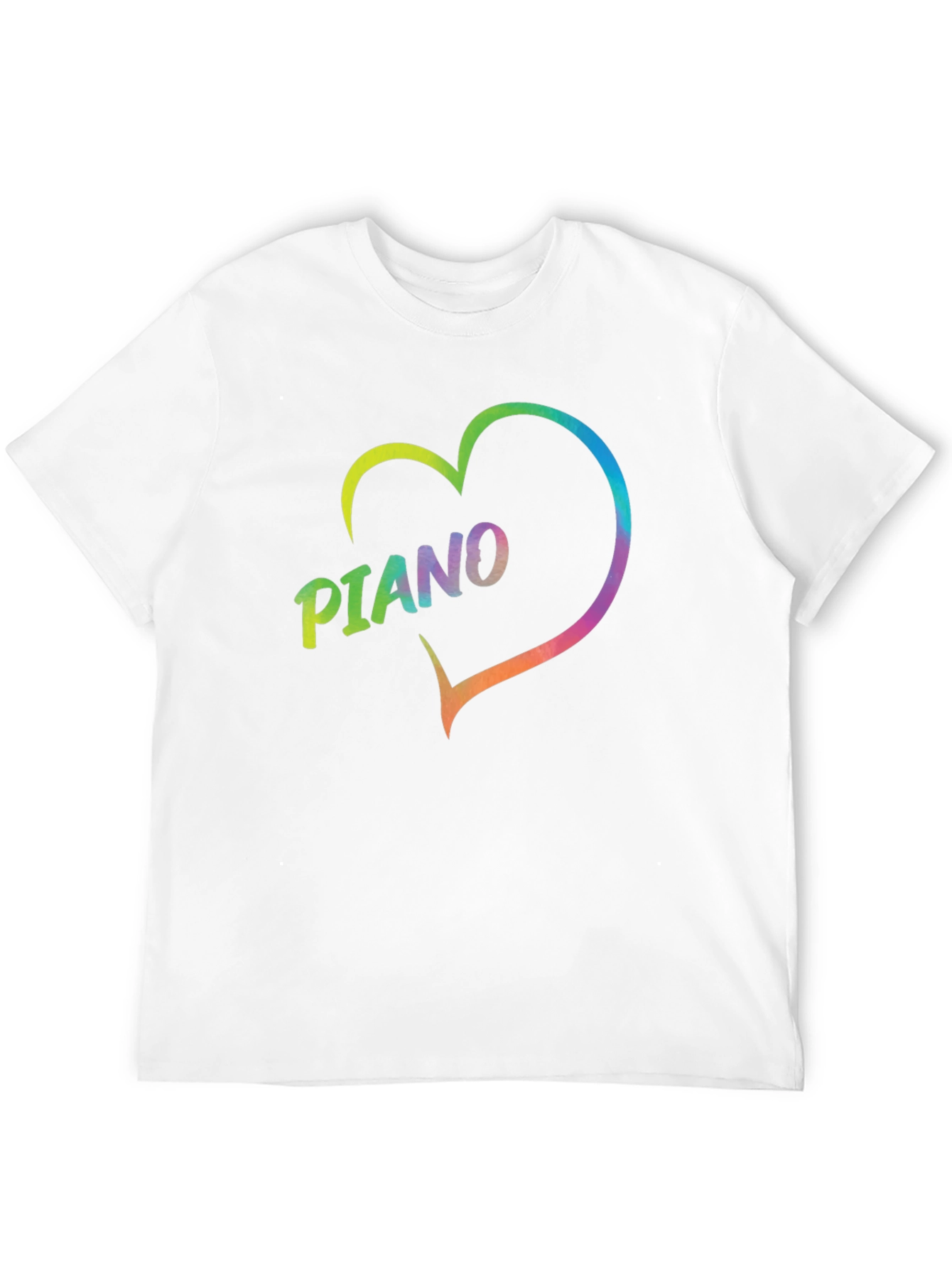 Black Rainbow Piano Heart Graphic T-Shirt - Black view 12