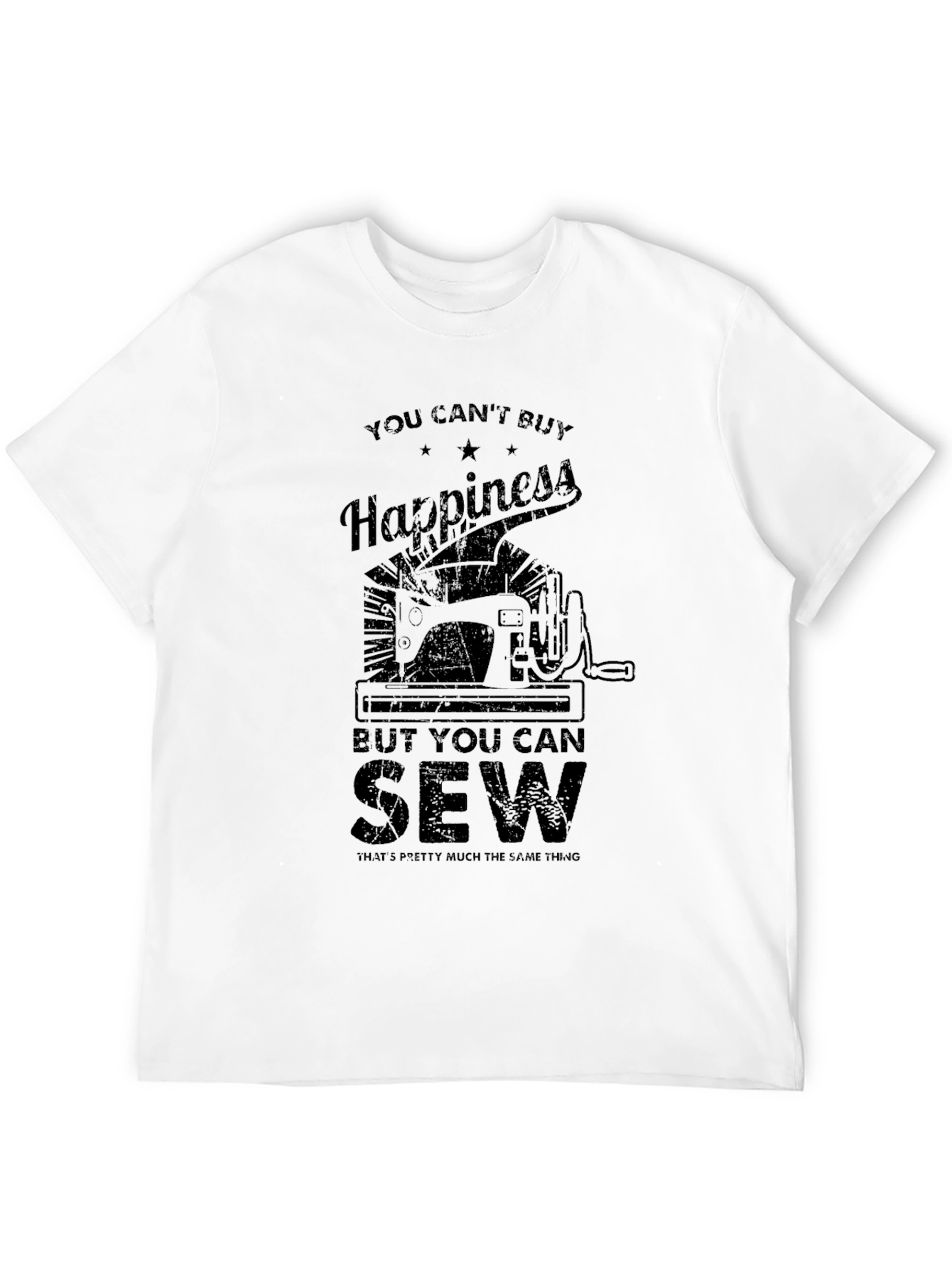 Black Sewing Happiness Graphic T-Shirt view 12