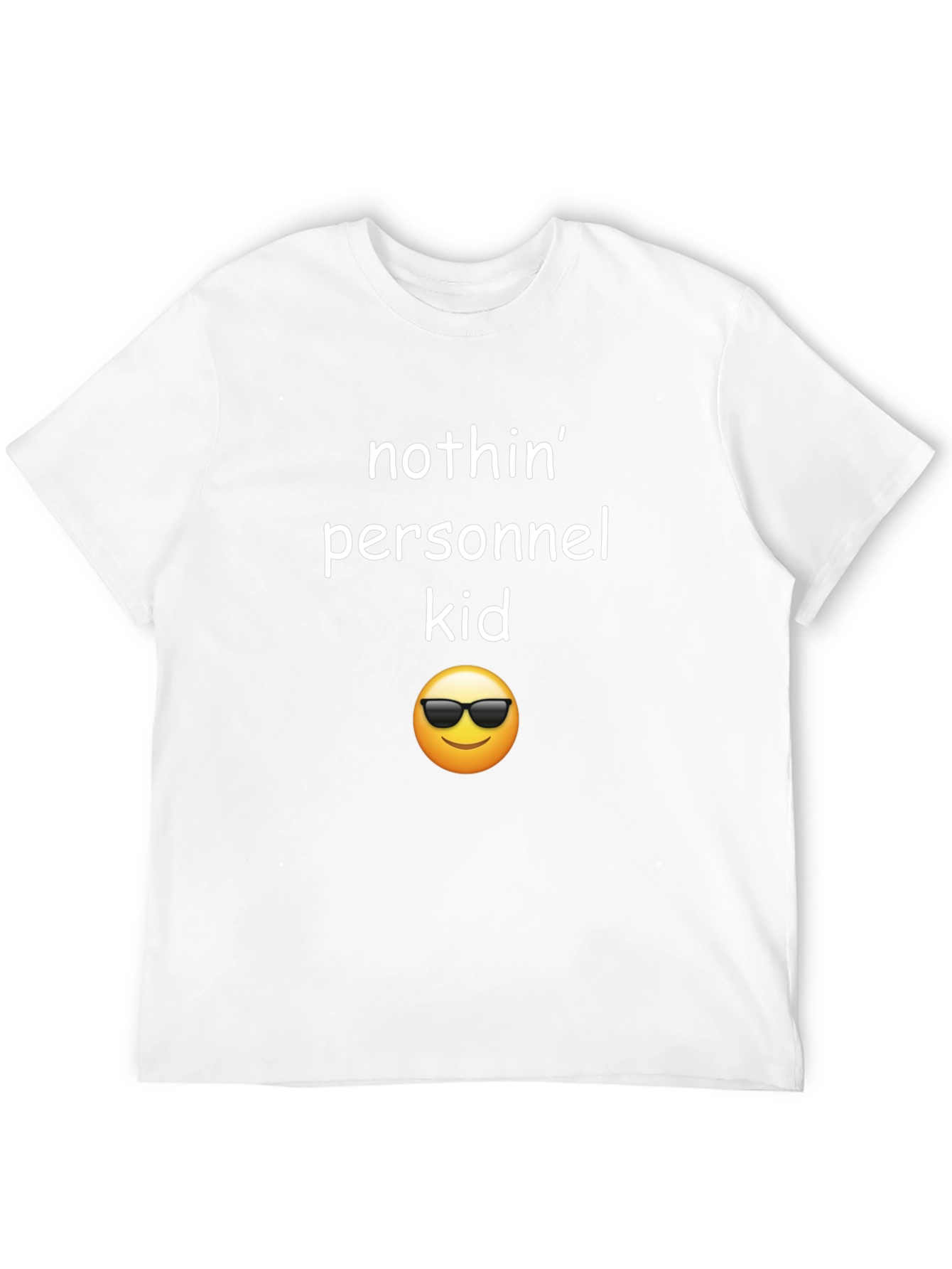 Black Nothin' Personnel Kid T-Shirt - Cool Emoji Tee view 12
