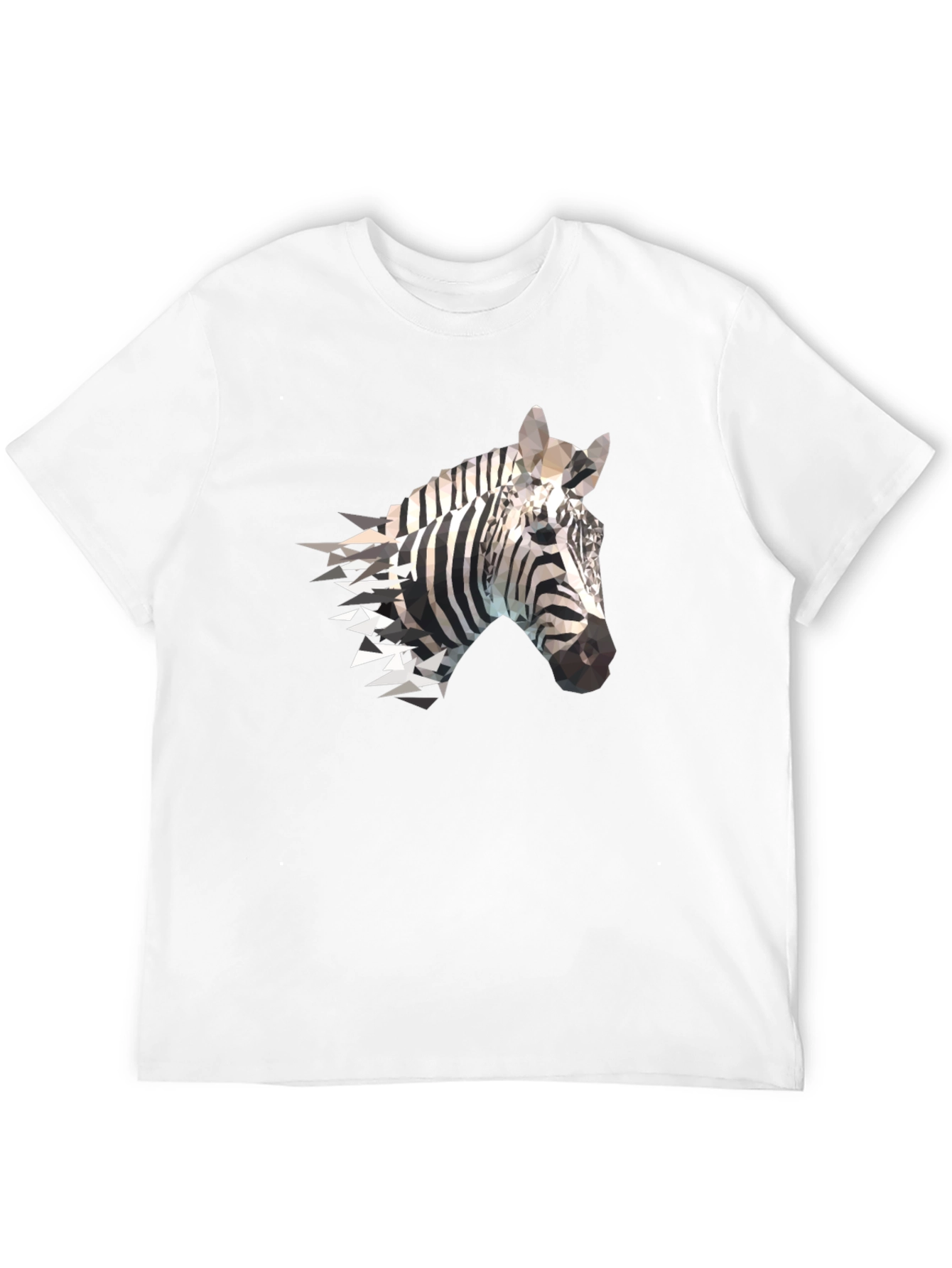 Black Geometric Zebra Print Black T-Shirt view 12