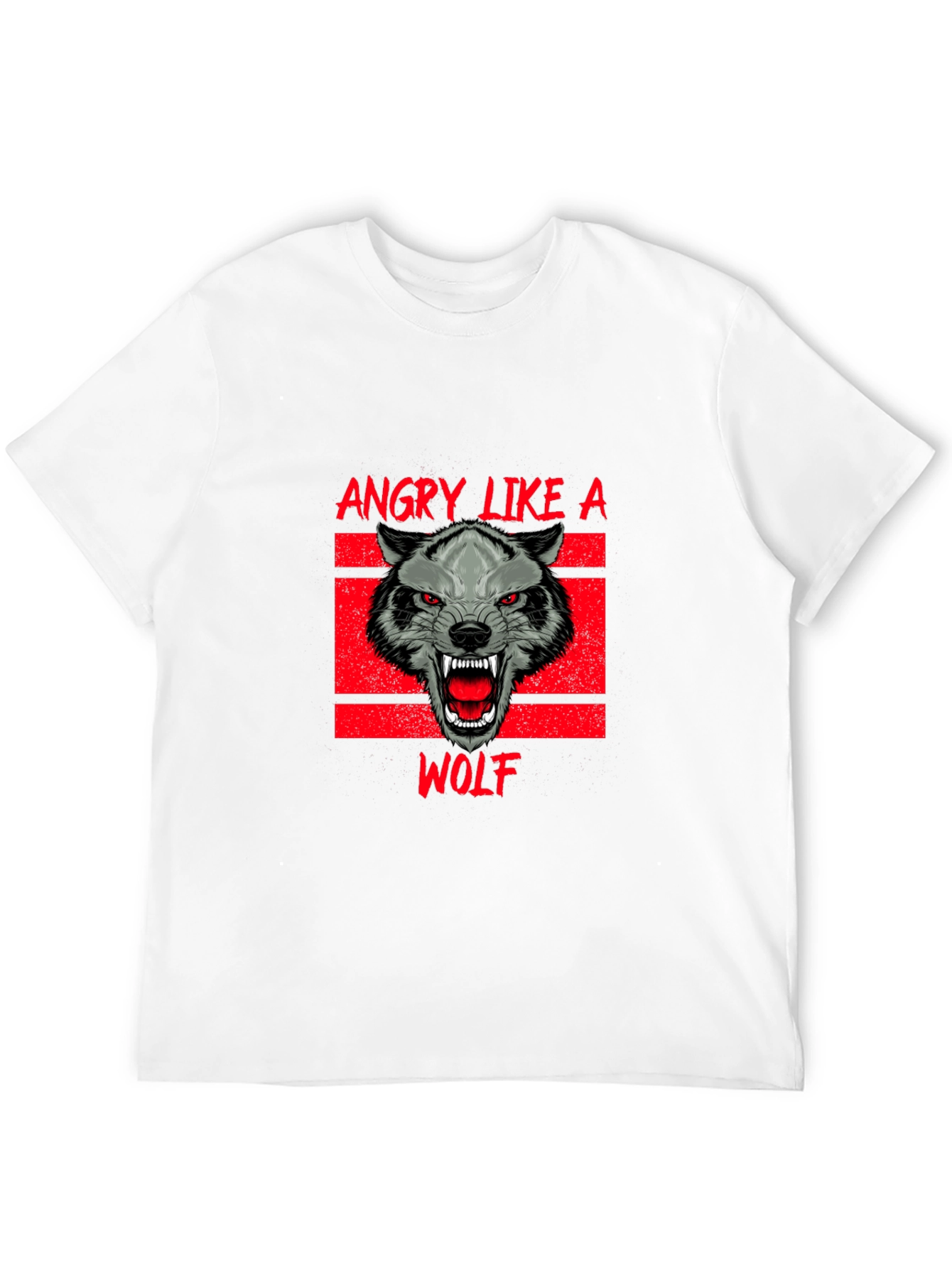 Black Angry Like a Wolf Black T-Shirt view 12