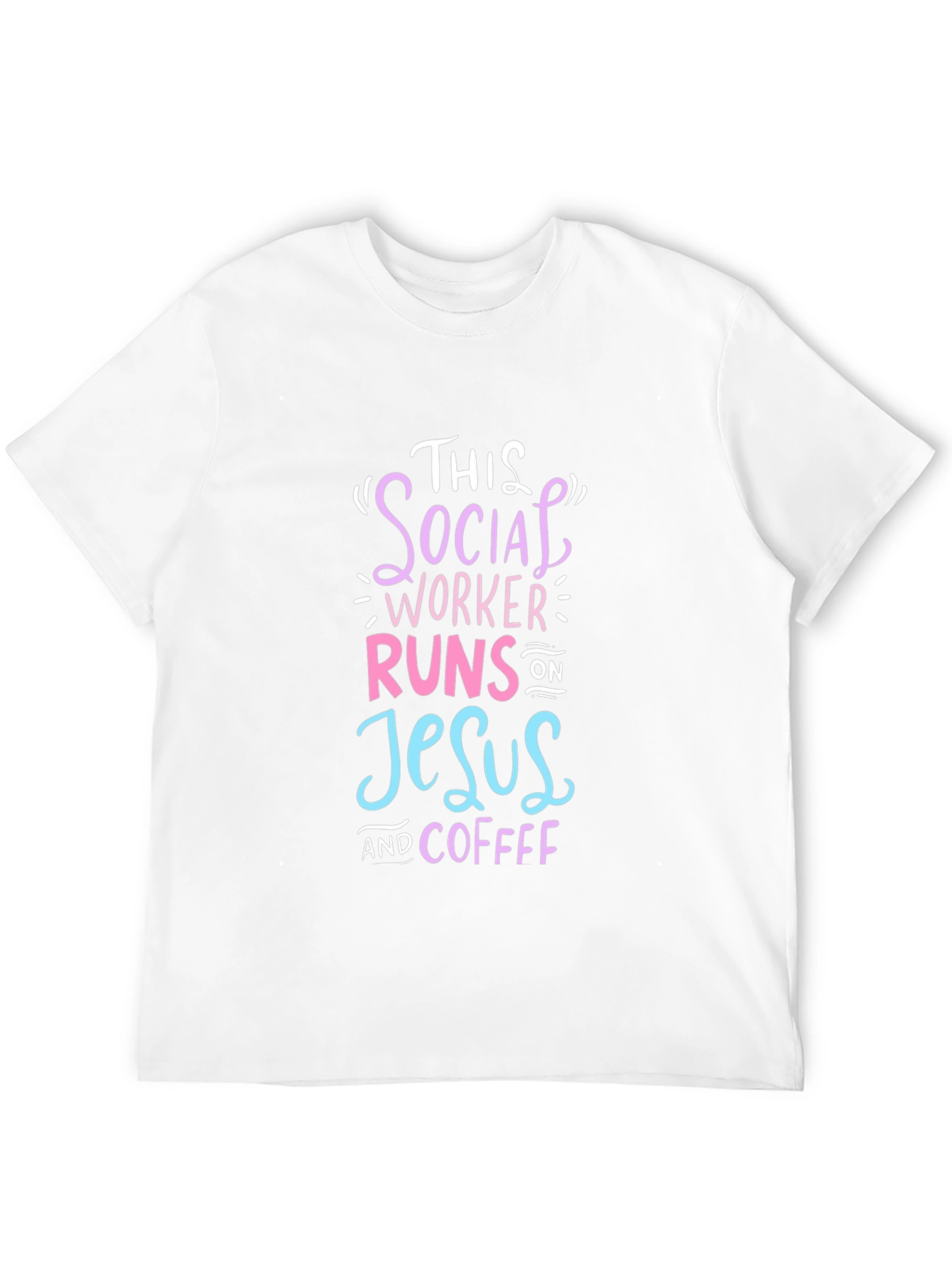 Black Social Worker Runs on Jesus and Coffee T-Shirt view 12
