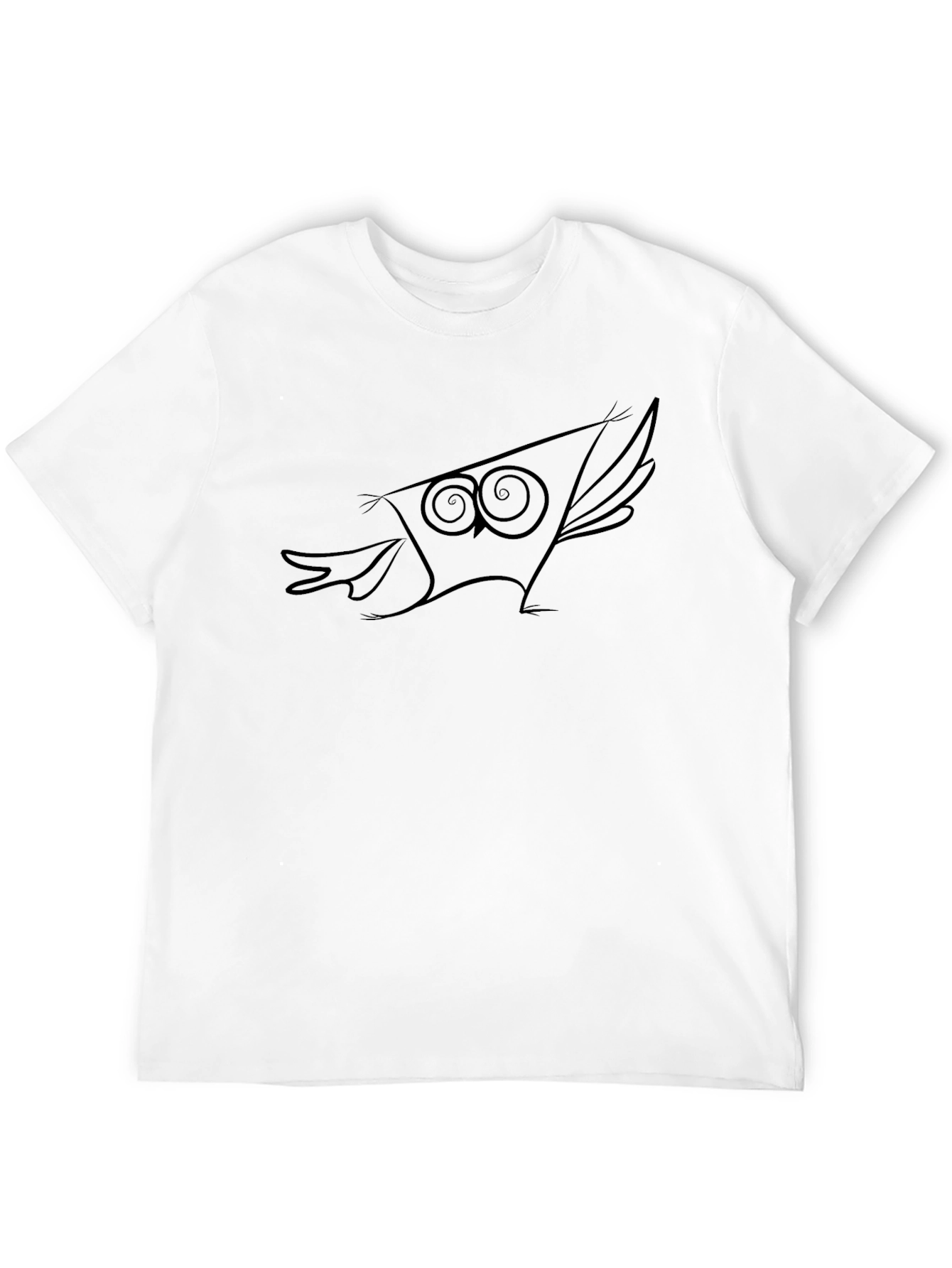 Black Cool Owl Graphic Tee - Men's Black T-Shirt view 12