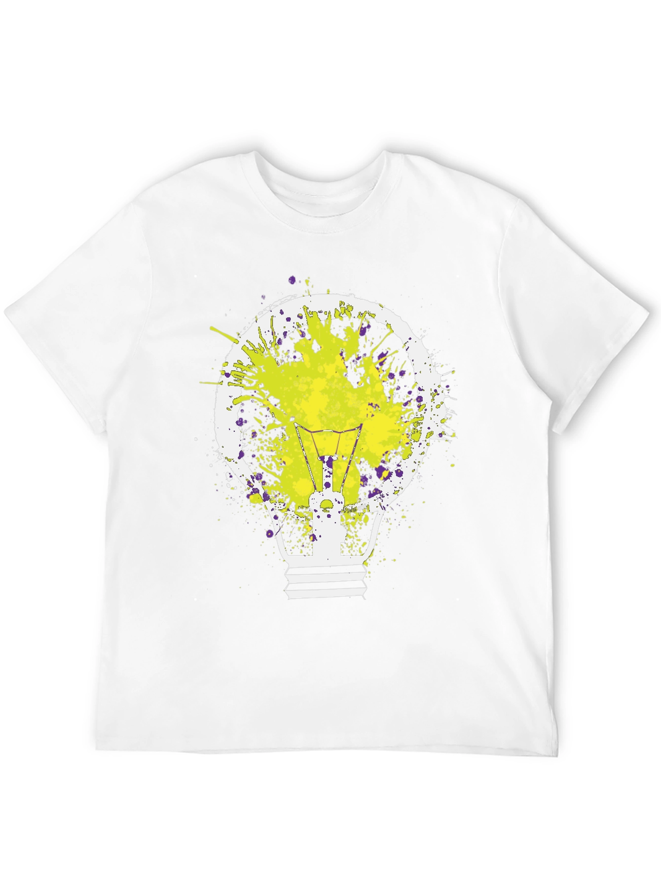 Black Idea Bulb Splatter Graphic Tee - Men's Black T-Shirt view 12