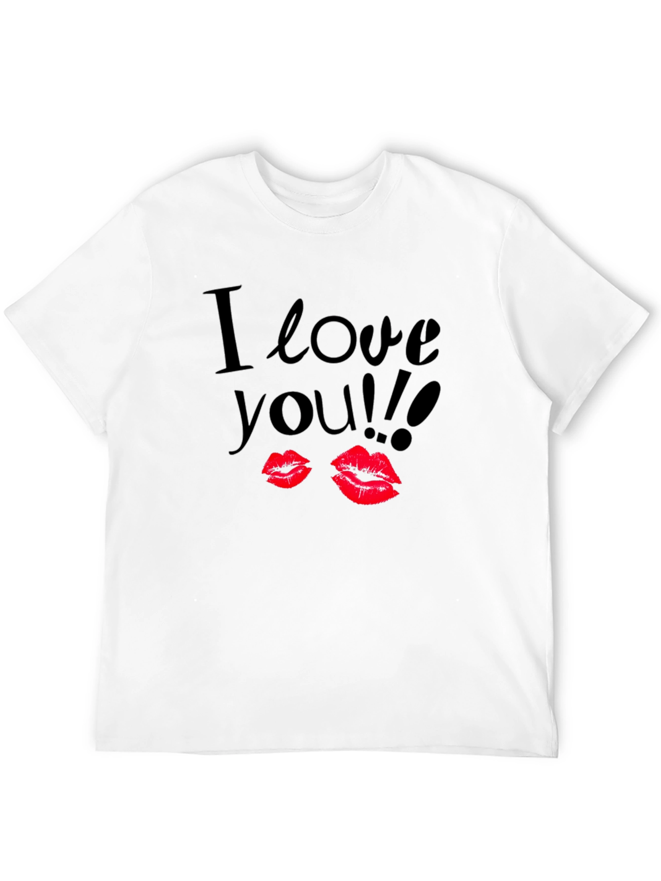 I Love You Lips Graphic Black T-Shirt - 12