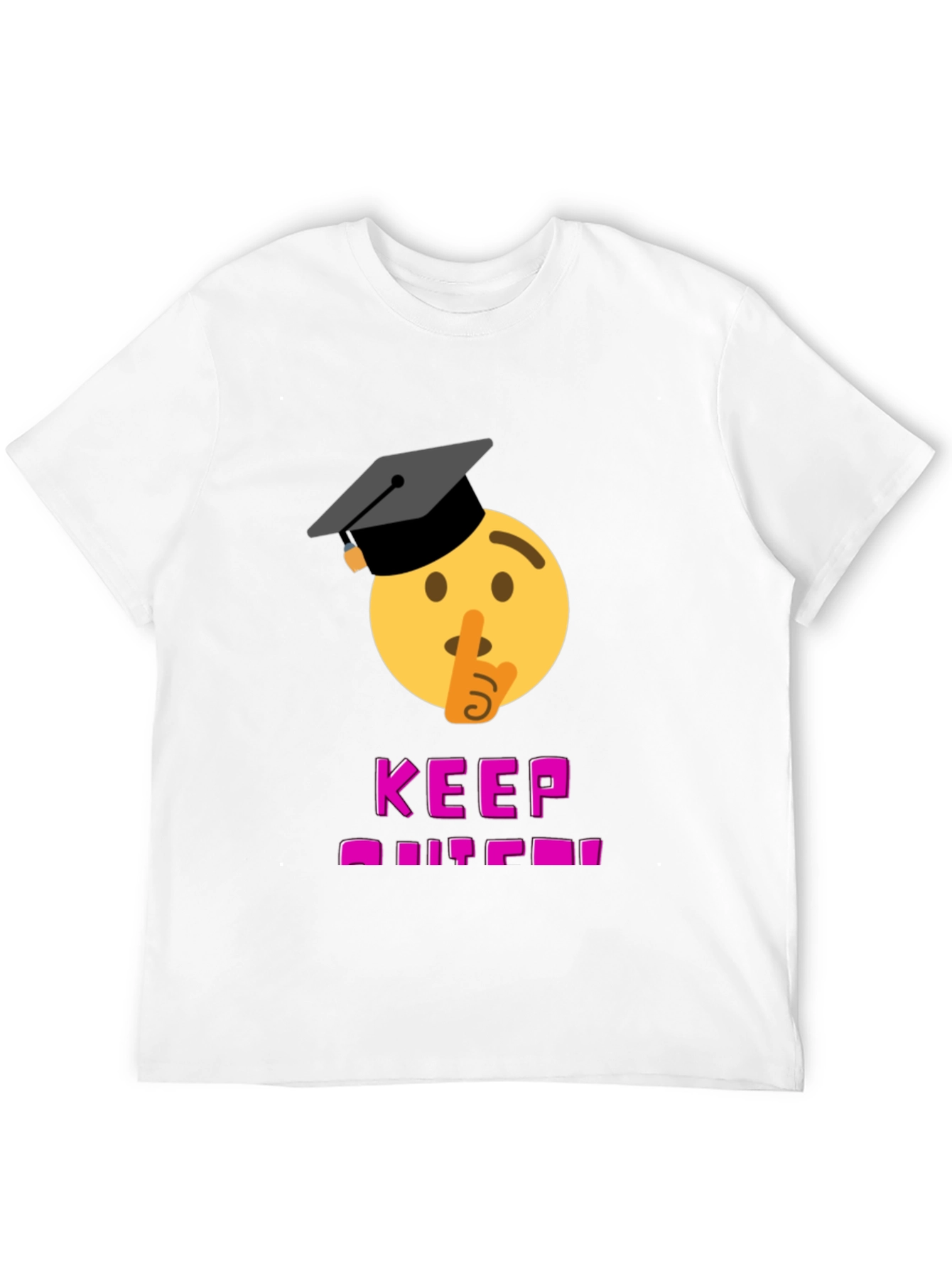 Black Keep Quiet Graduate Emoji T-Shirt - Black view 12
