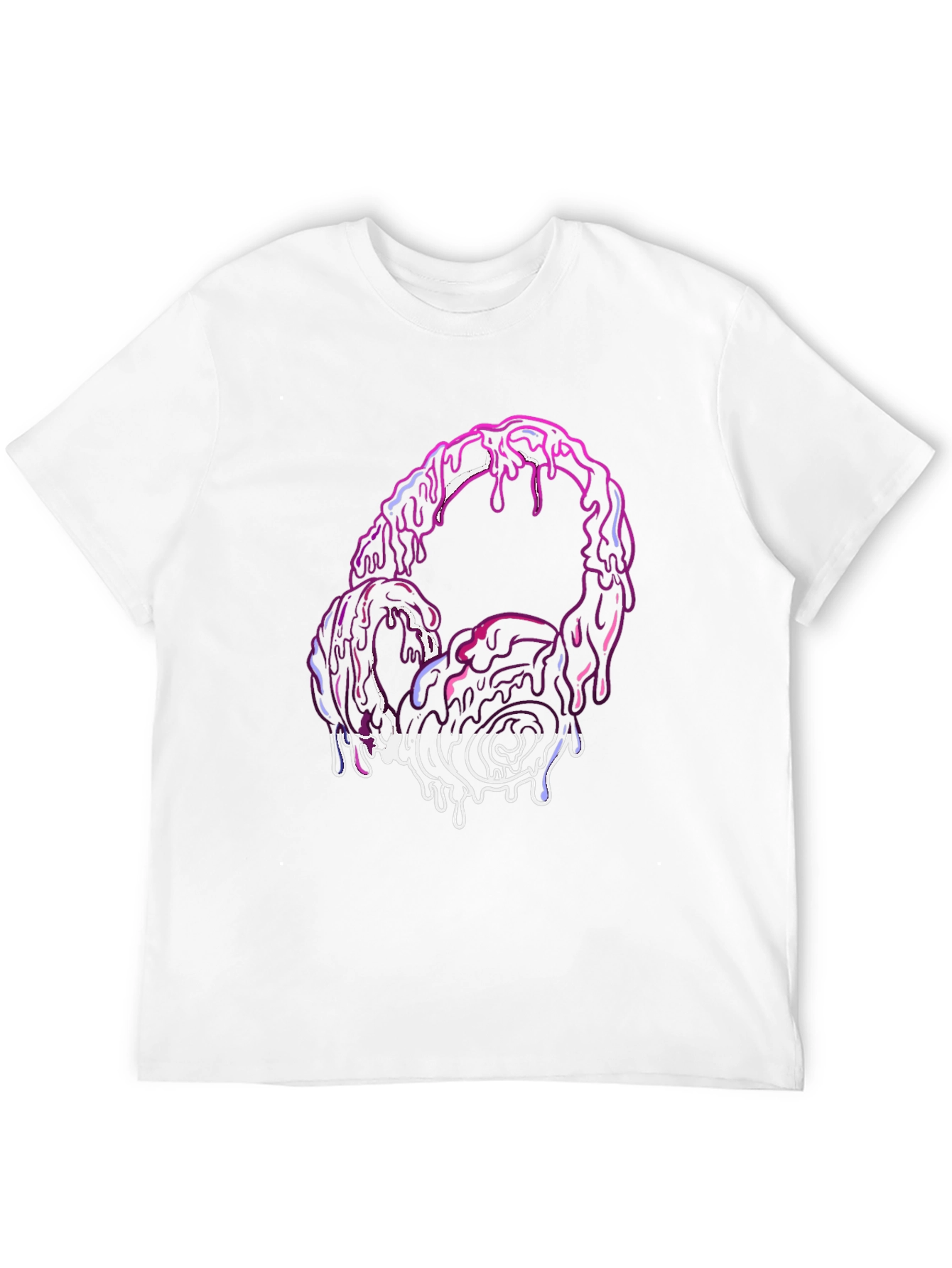 Black Melting Headphones Graphic Tee - Black Cotton Blend view 12