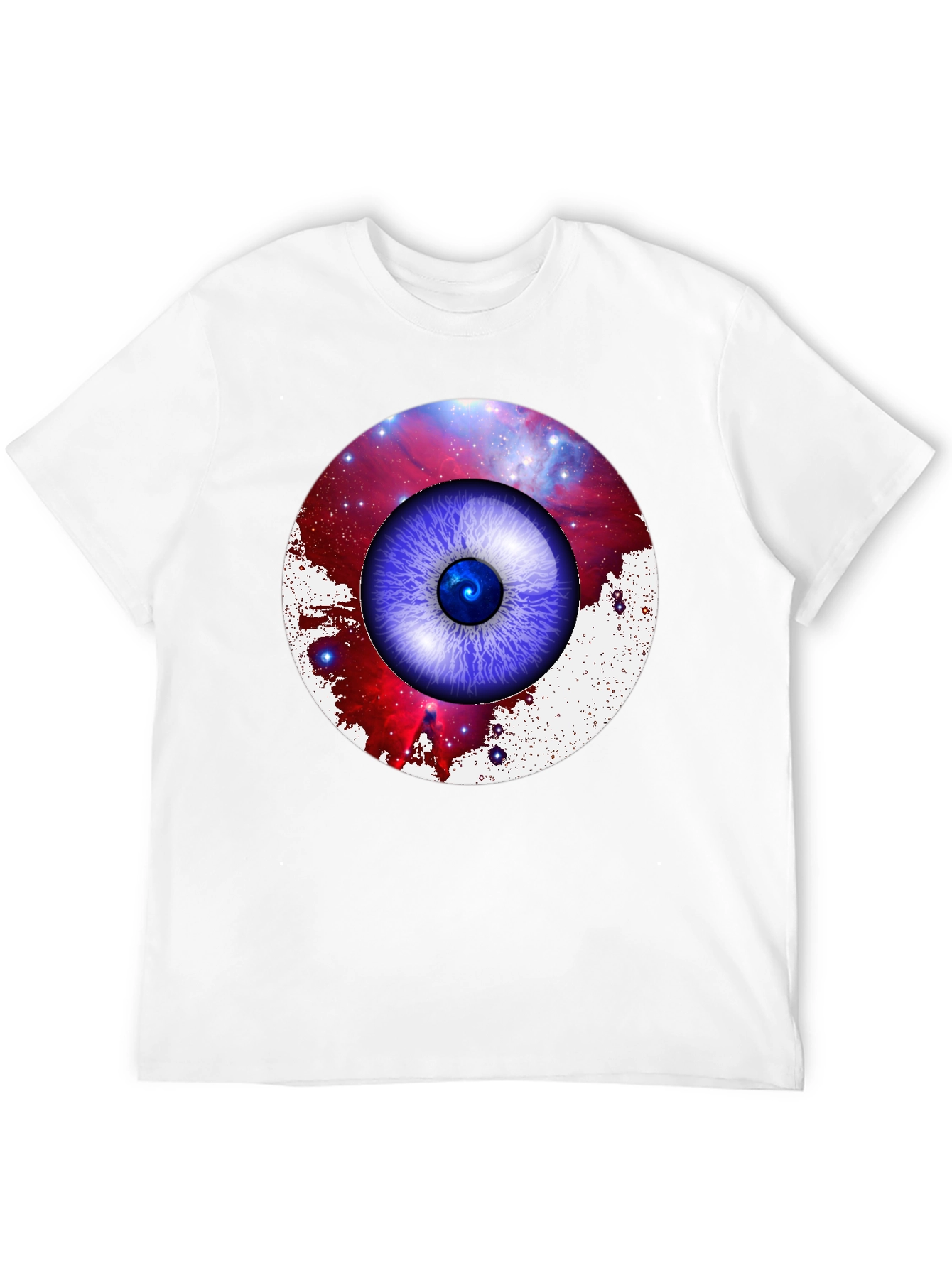 Black Galaxy Eye Graphic Print Crew Neck T-Shirt view 12