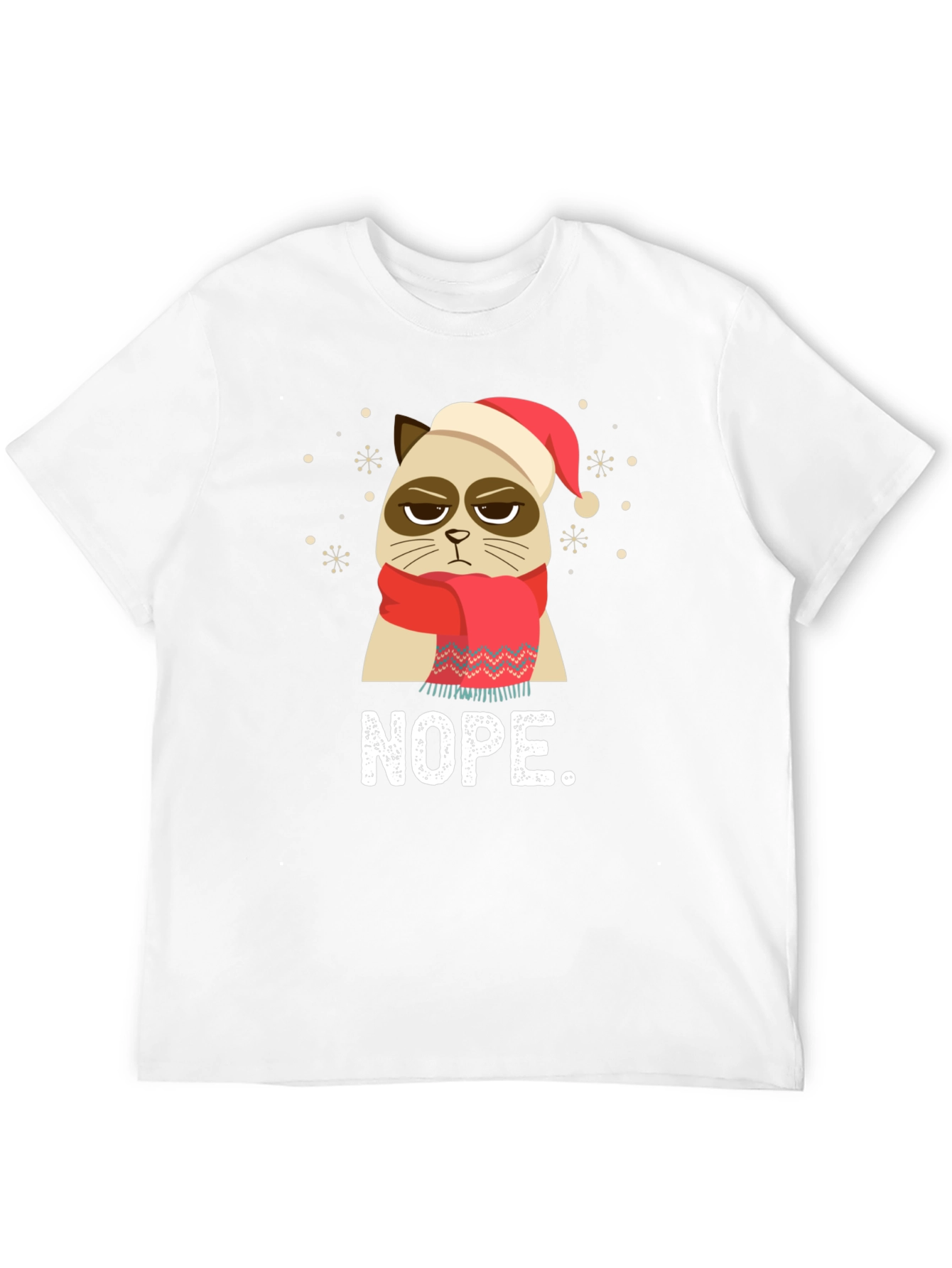 Black Grumpy Cat NOPE Christmas T-Shirt view 12