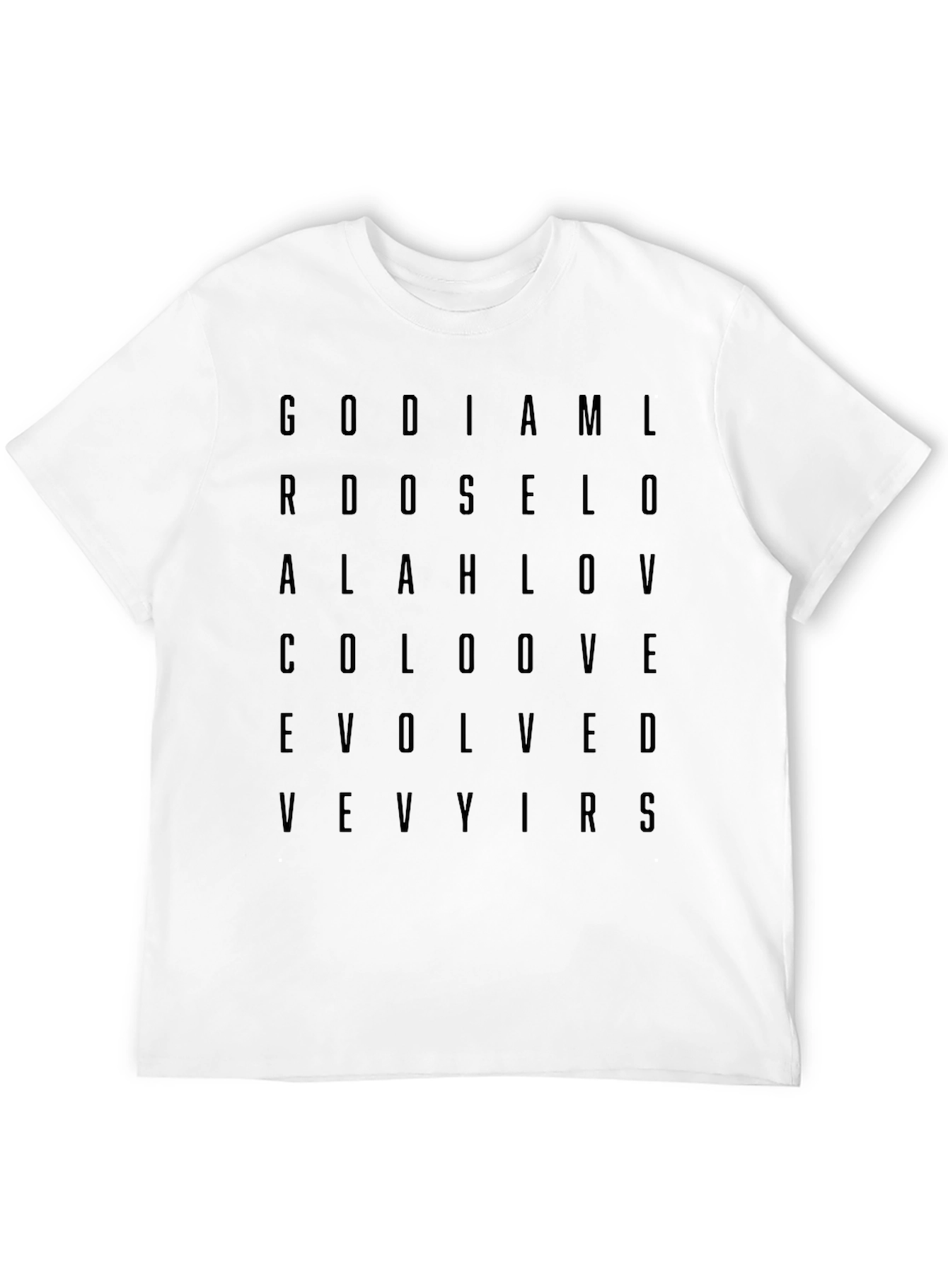 Black Evolved T-Shirt - GOD IAM LOVE Letter Print Tee view 12
