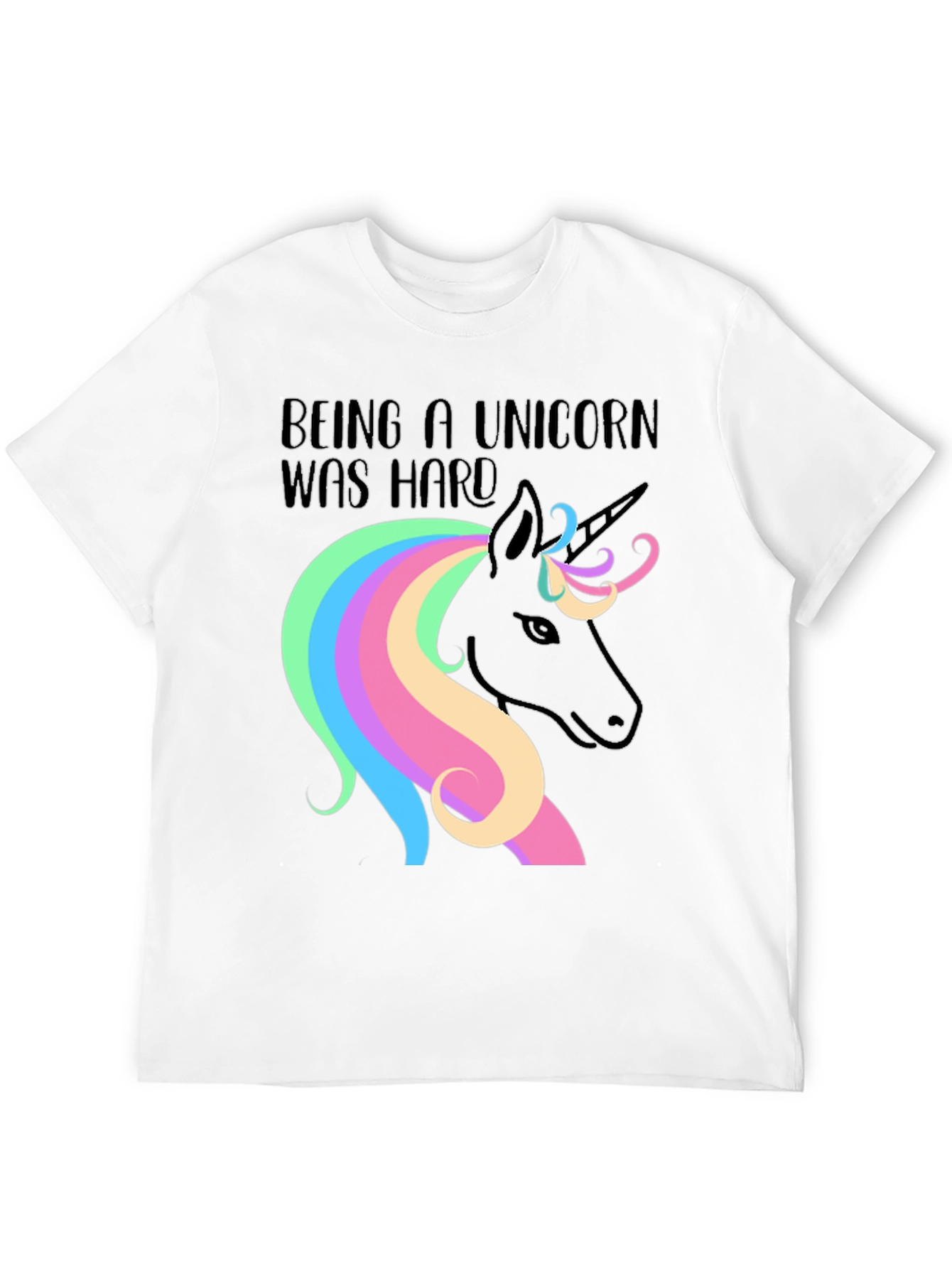 Black Being a Unicorn Was Hard Black Graphic T-Shirt view 12