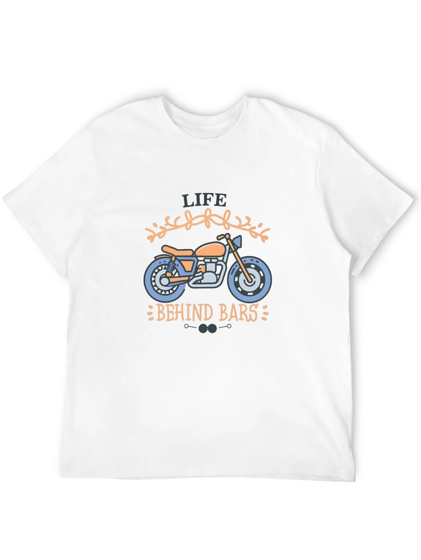 Black Life Behind Bars Motorcycle Graphic T-Shirt view 12