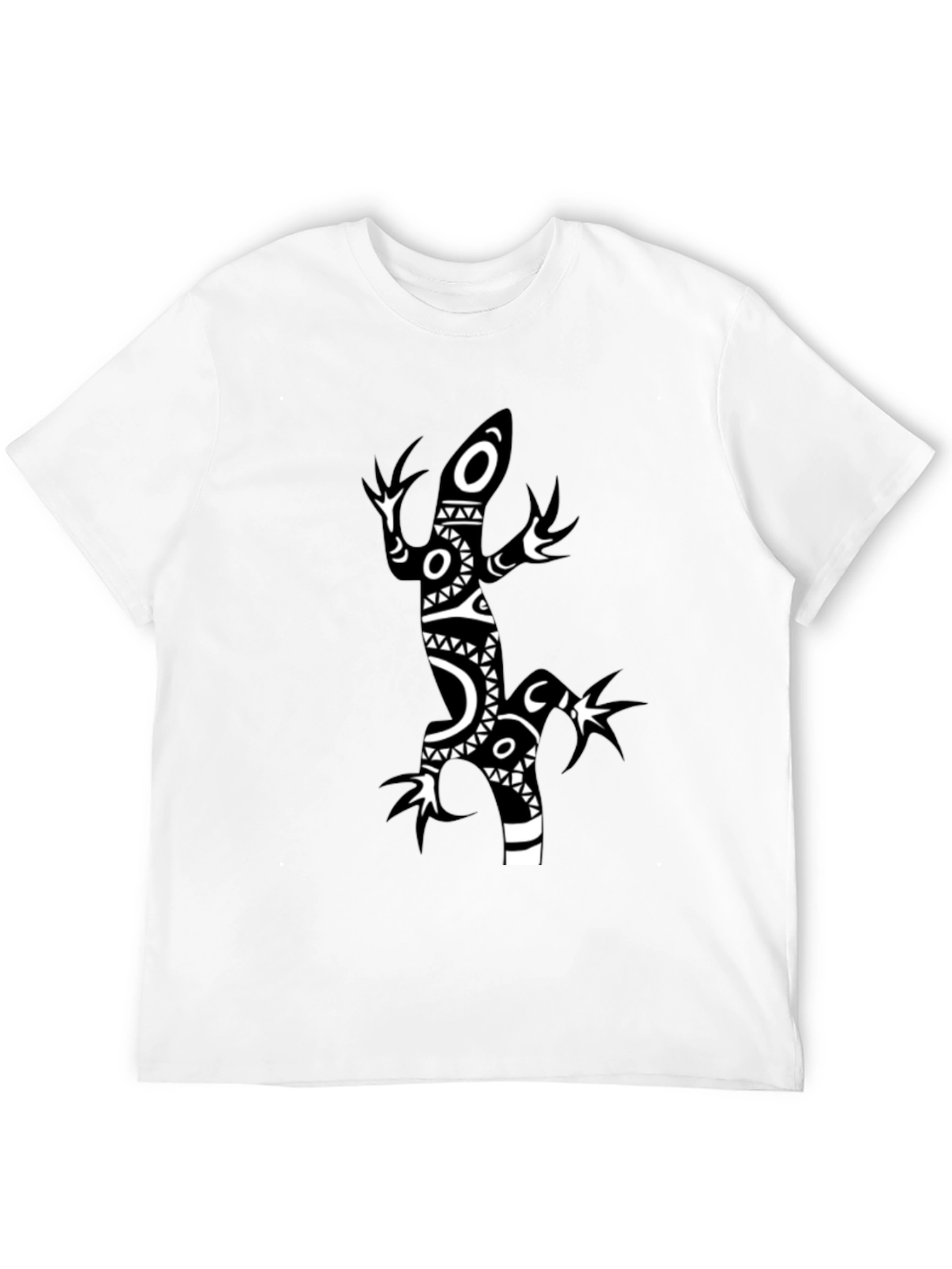 Black Tribal Lizard Black T-Shirt view 12