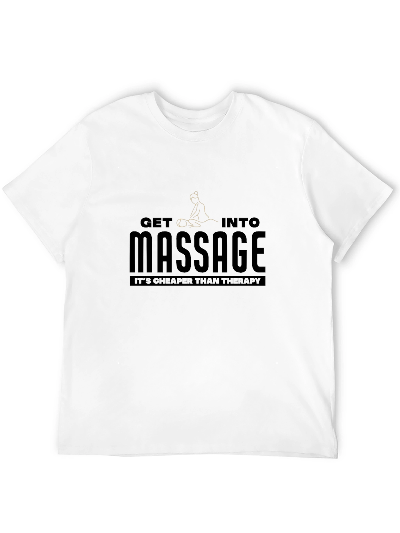Black Massage Therapy Graphic T-Shirt - Relaxing Style view 12