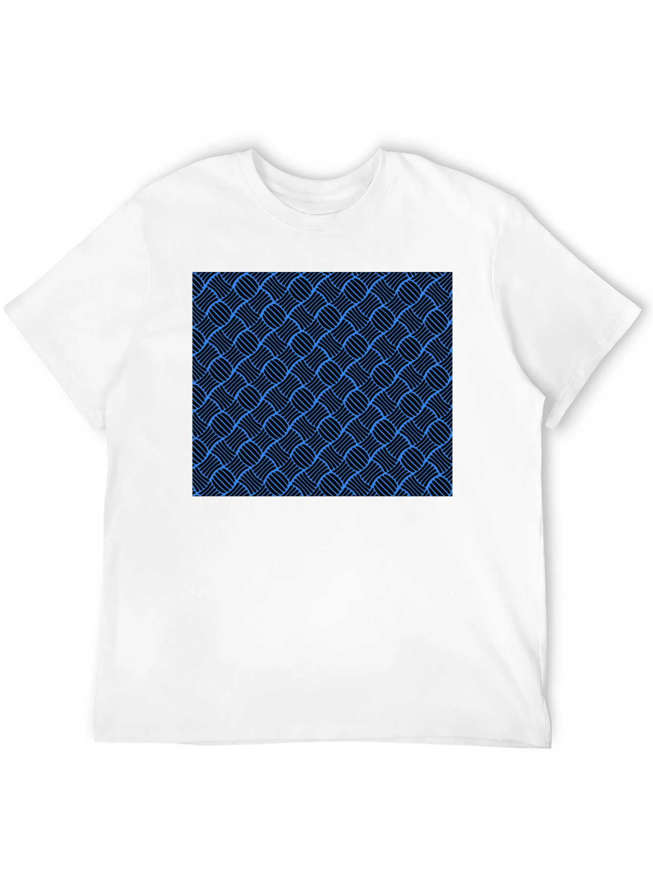 Black Stylish Black T-Shirt with Blue Weave Pattern view 12