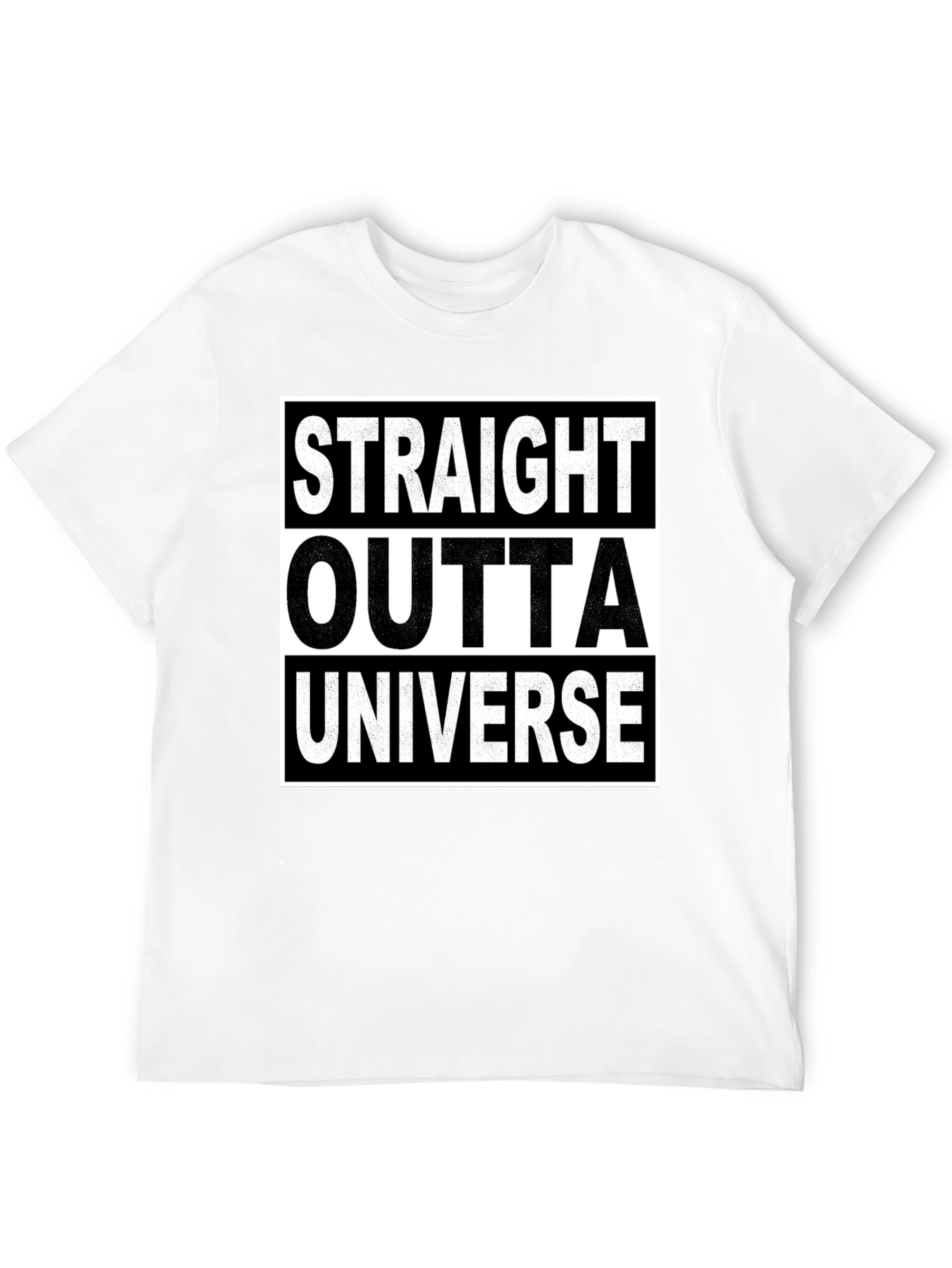 Black Straight Outta Universe T-Shirt view 12