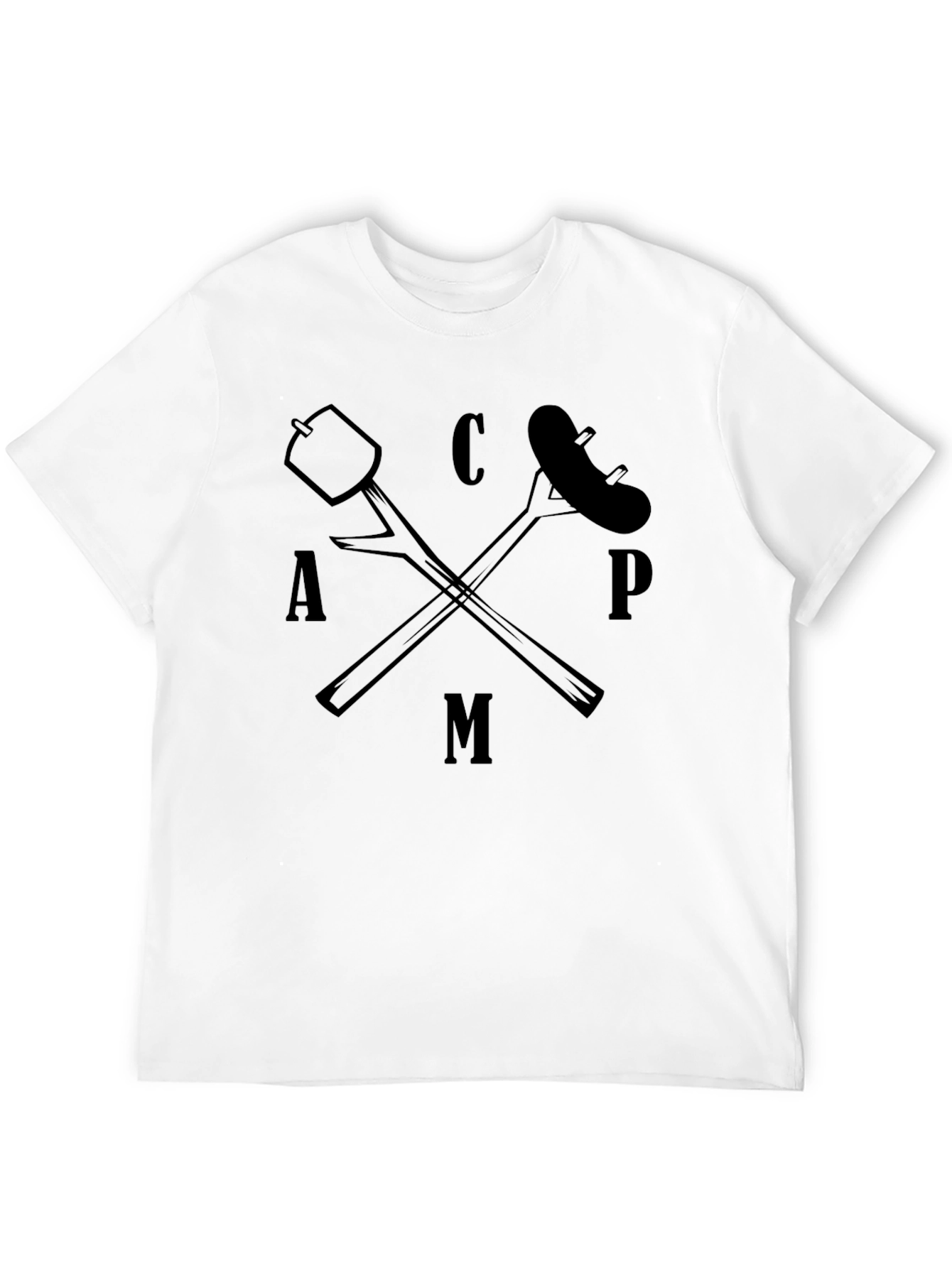 Black Camping Life T-Shirt - Marshmallow and Sausage Graphic Tee view 12