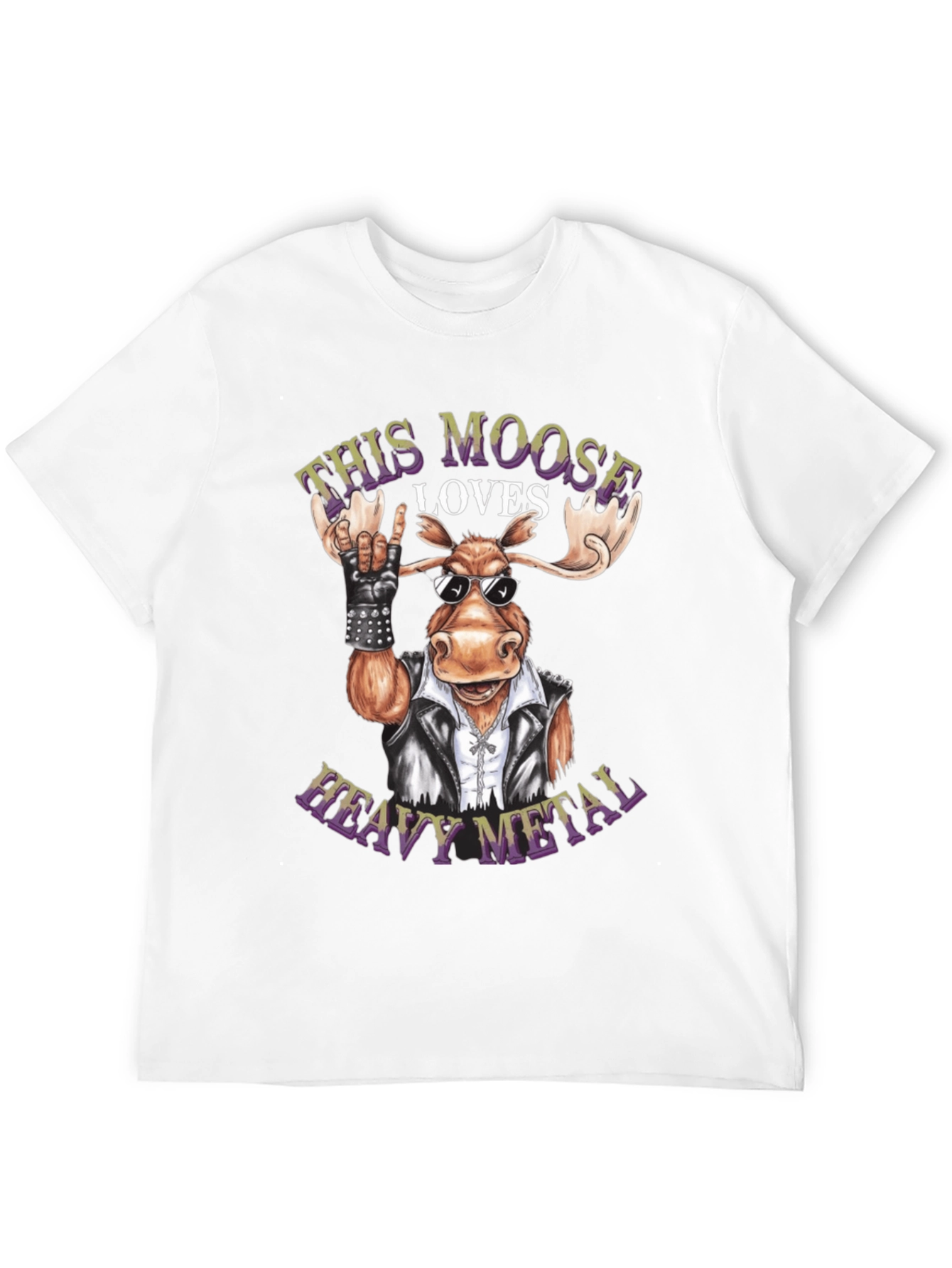 Black Heavy Metal Moose Graphic Tee - Rock On! view 12