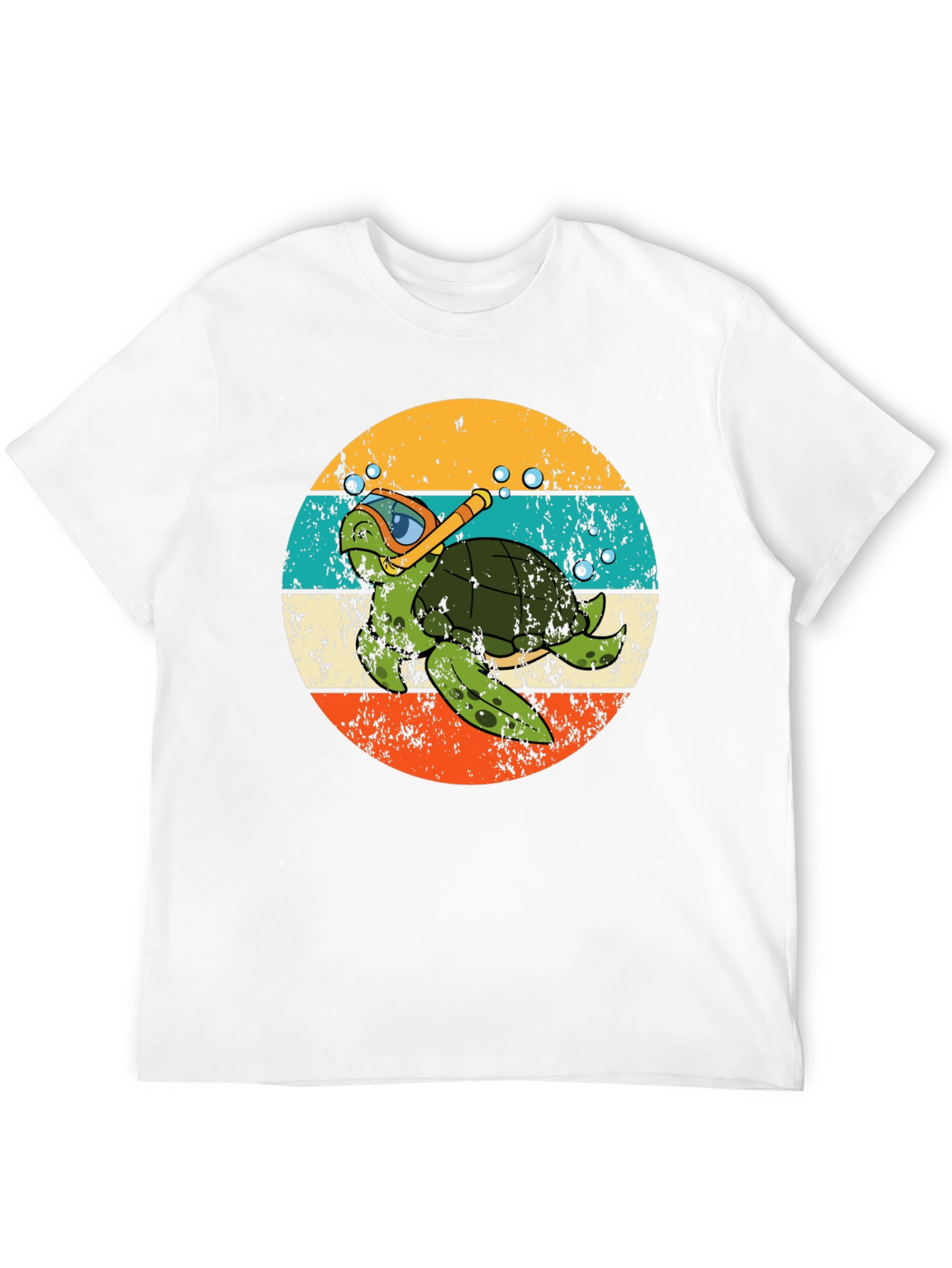 Diving Turtle Graphic Tee - Vintage Style - 12