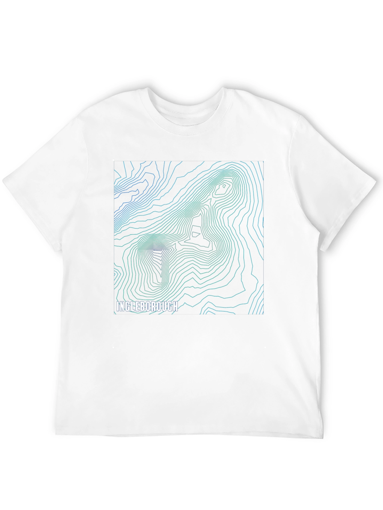 Black Ingleborough Topographic Map T-Shirt view 12