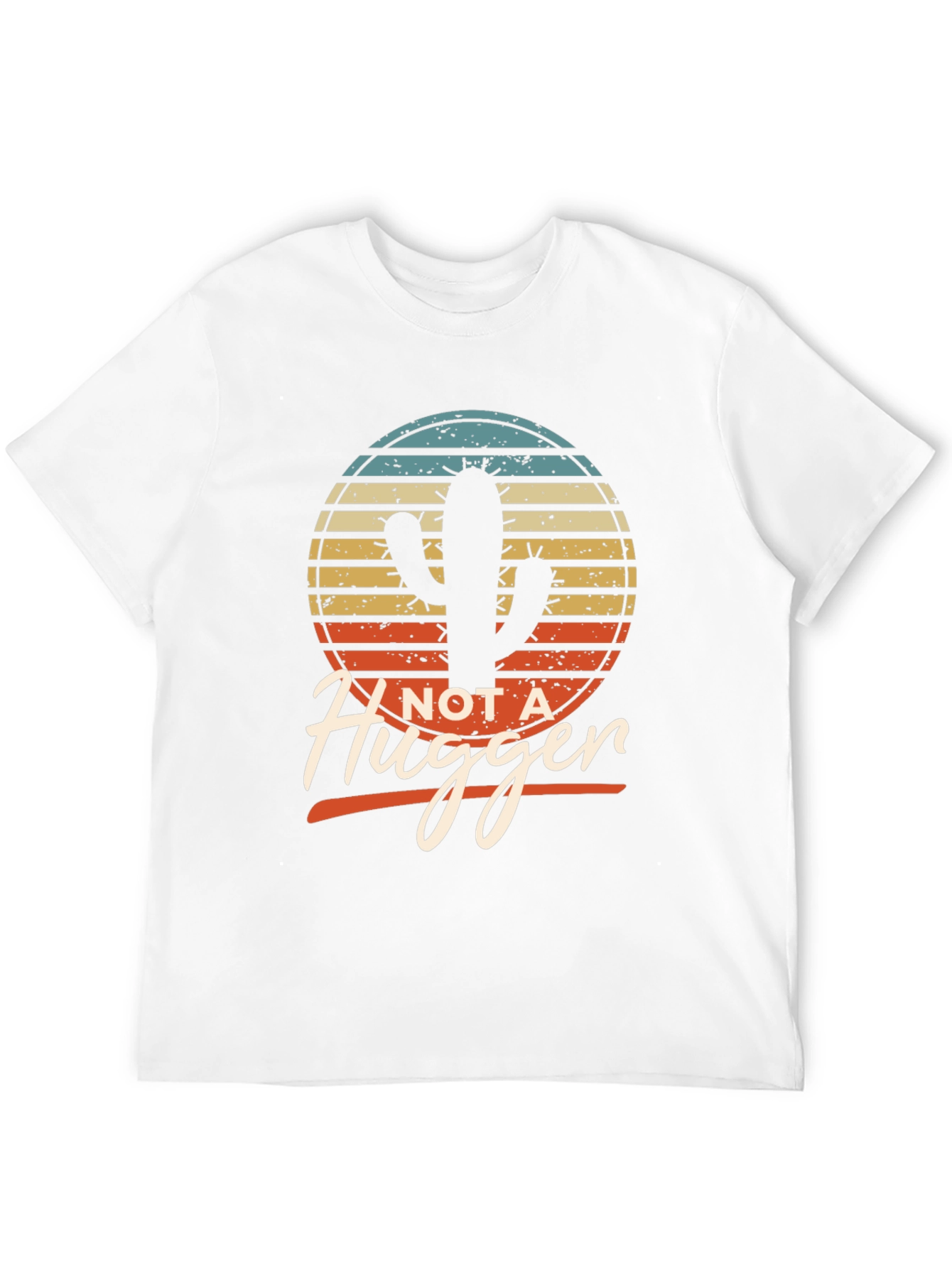 Black Not a Hugger Cactus T-Shirt - Funny Graphic Tee view 12