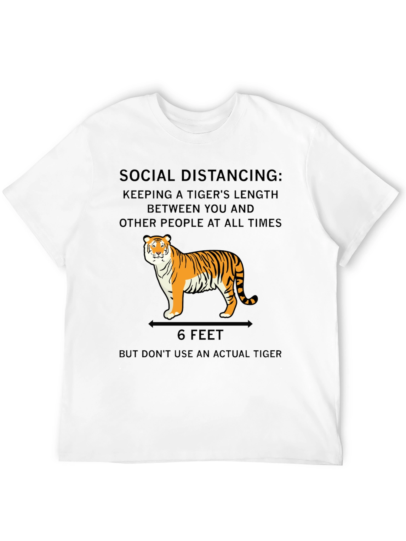 Black Social Distancing Tiger T-Shirt view 12