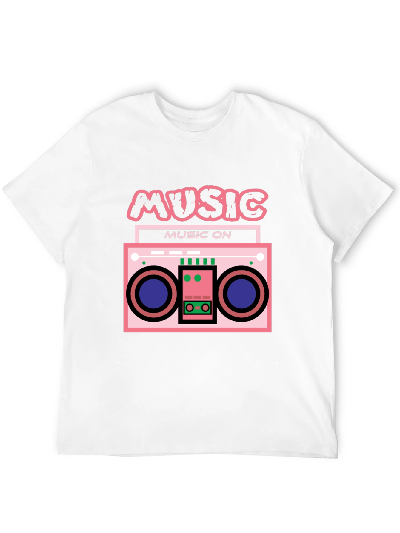 Black Retro Boombox Music T-Shirt view 12