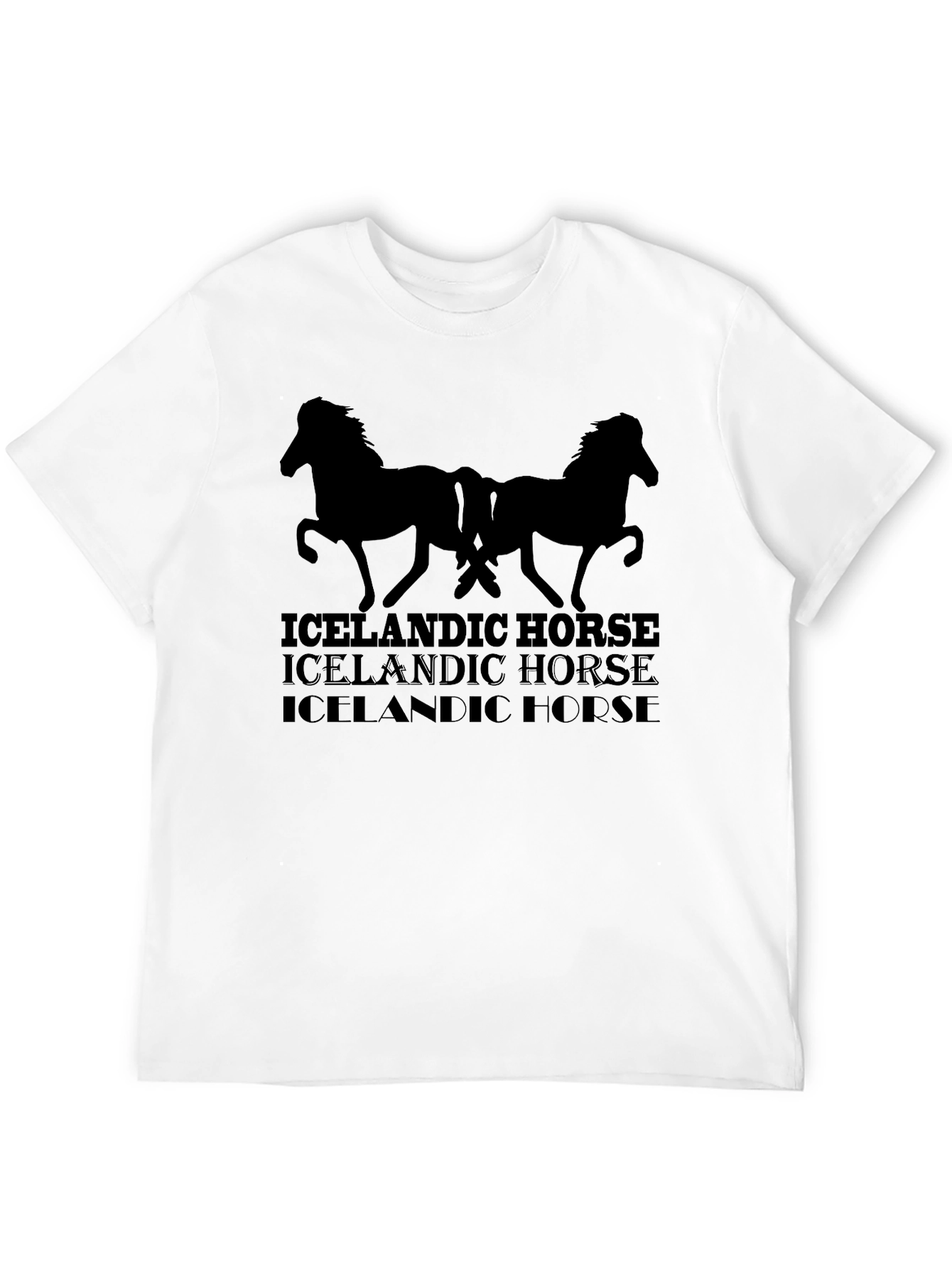 Black Icelandic Horse Graphic Tee - Men's Black T-Shirt view 12
