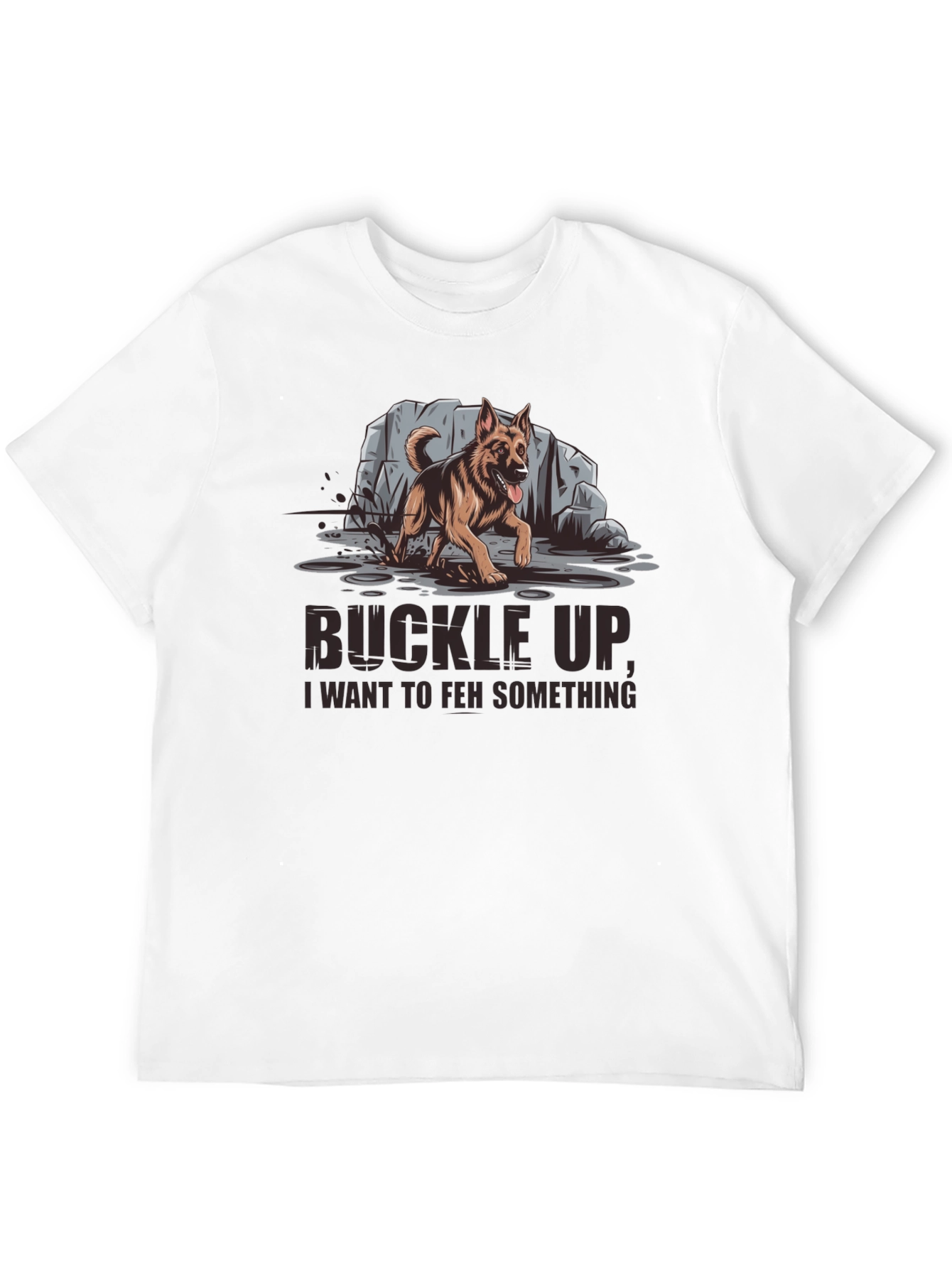 Black Buckle Up German Shepherd Graphic Tee view 12