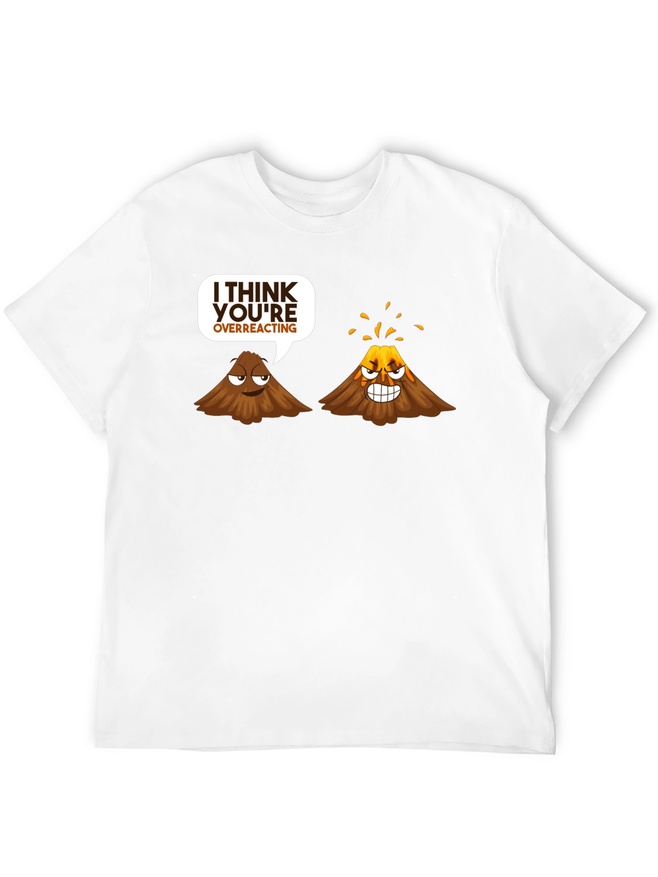 Black Volcano Overreacting Funny Black T-Shirt view 12