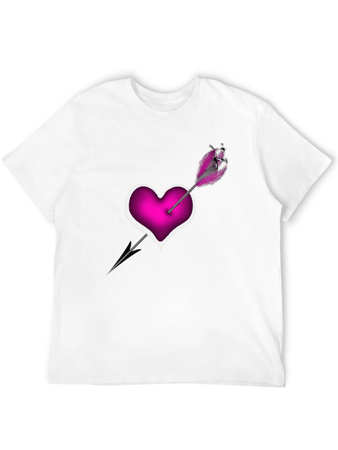 Black Heart Arrow T-Shirt - Modern Graphic Tee view 12