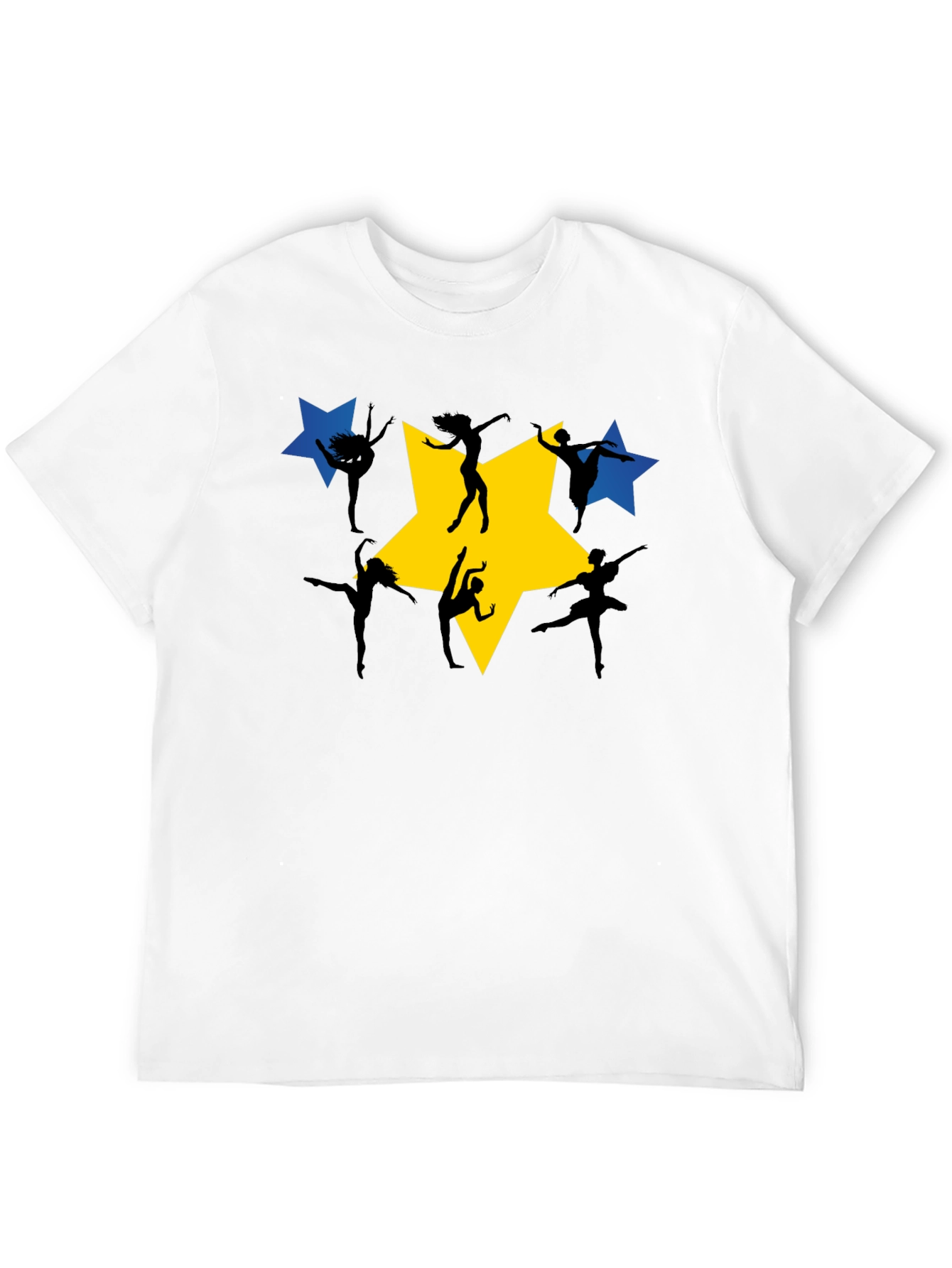 Black Dance Star Graphic Tee - Black Cotton T-Shirt view 12