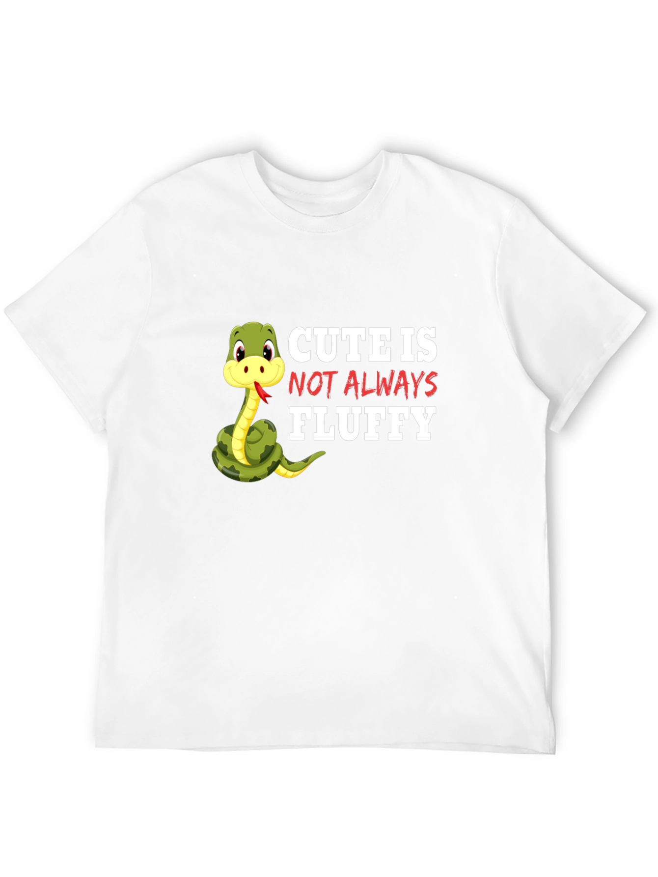 Black Cute Snake Graphic T-Shirt - Not Always Fluffy! view 12