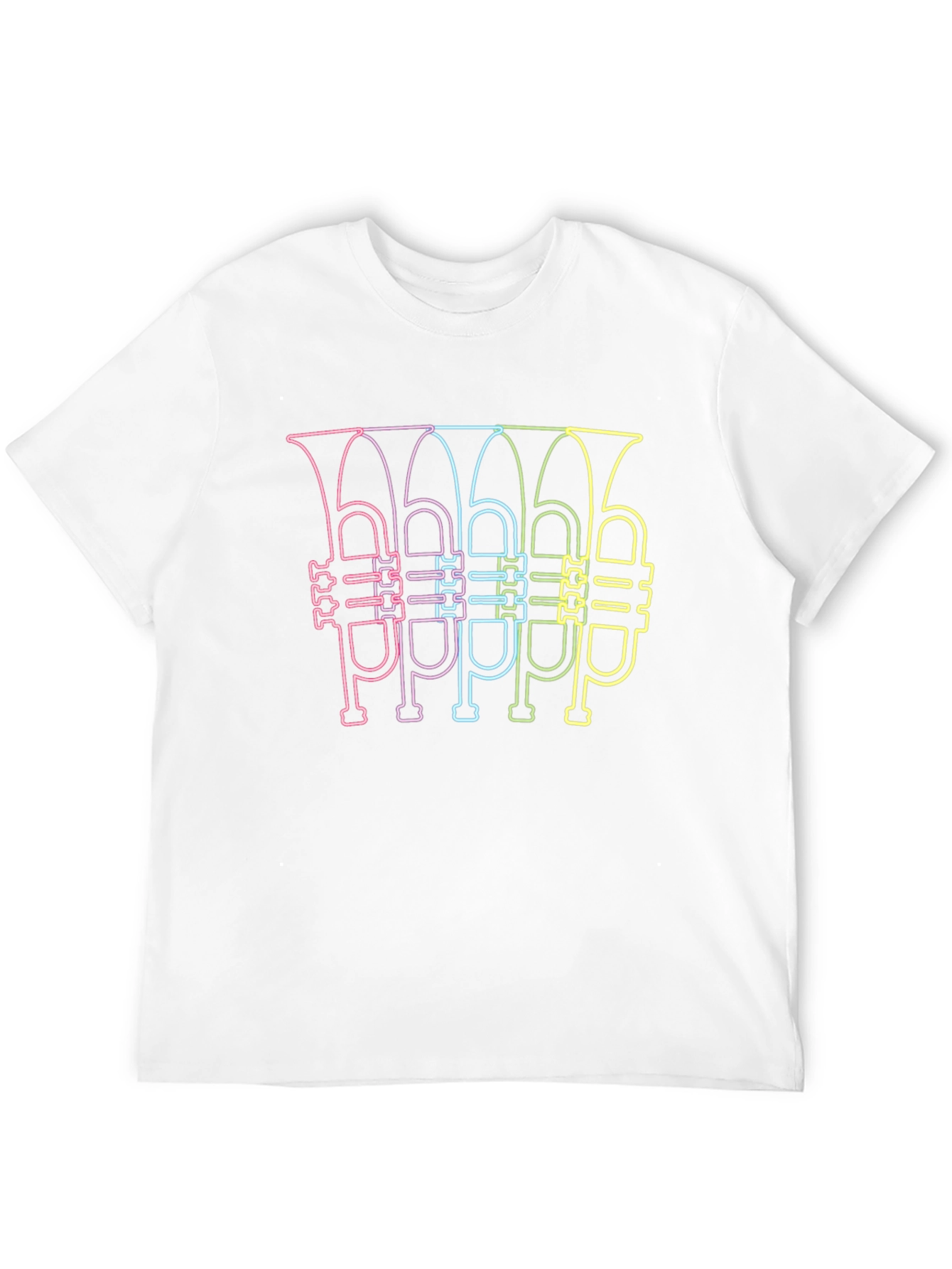 Neon Tuba Line Art Graphic T-Shirt - 12