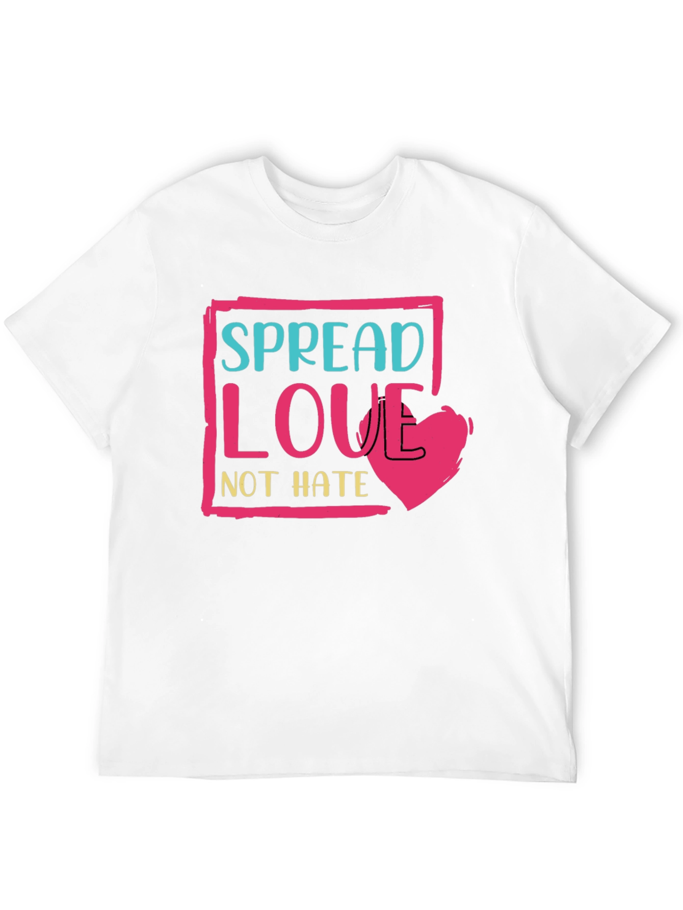 Black Spread Love Not Hate T-Shirt - Positive Message Tee view 12