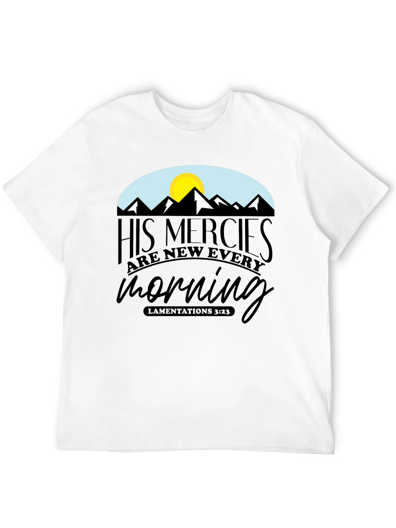 Black Faith-Based Graphic Tee - His Mercies Are New Every Morning view 12