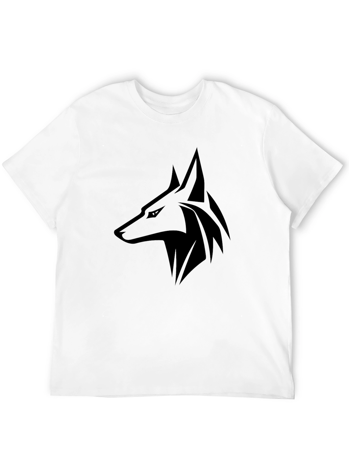 Black Men's Black Wolf Graphic T-Shirt - Casual Short Sleeve Tee view 12