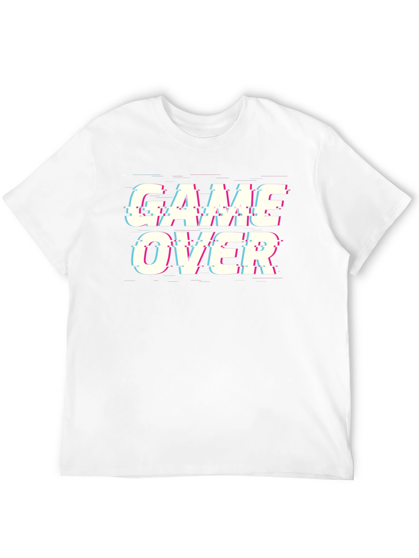 Black Game Over Glitch T-Shirt - Black Cotton Gamer Tee view 12