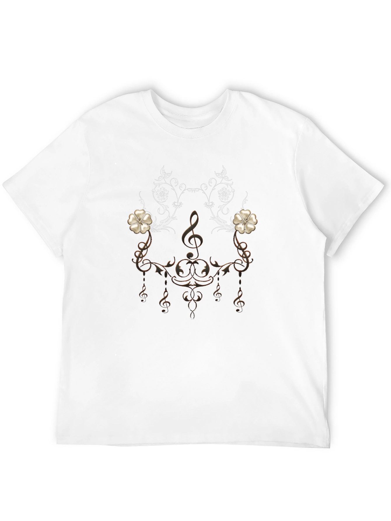 Black Musical Note Floral T-Shirt view 12