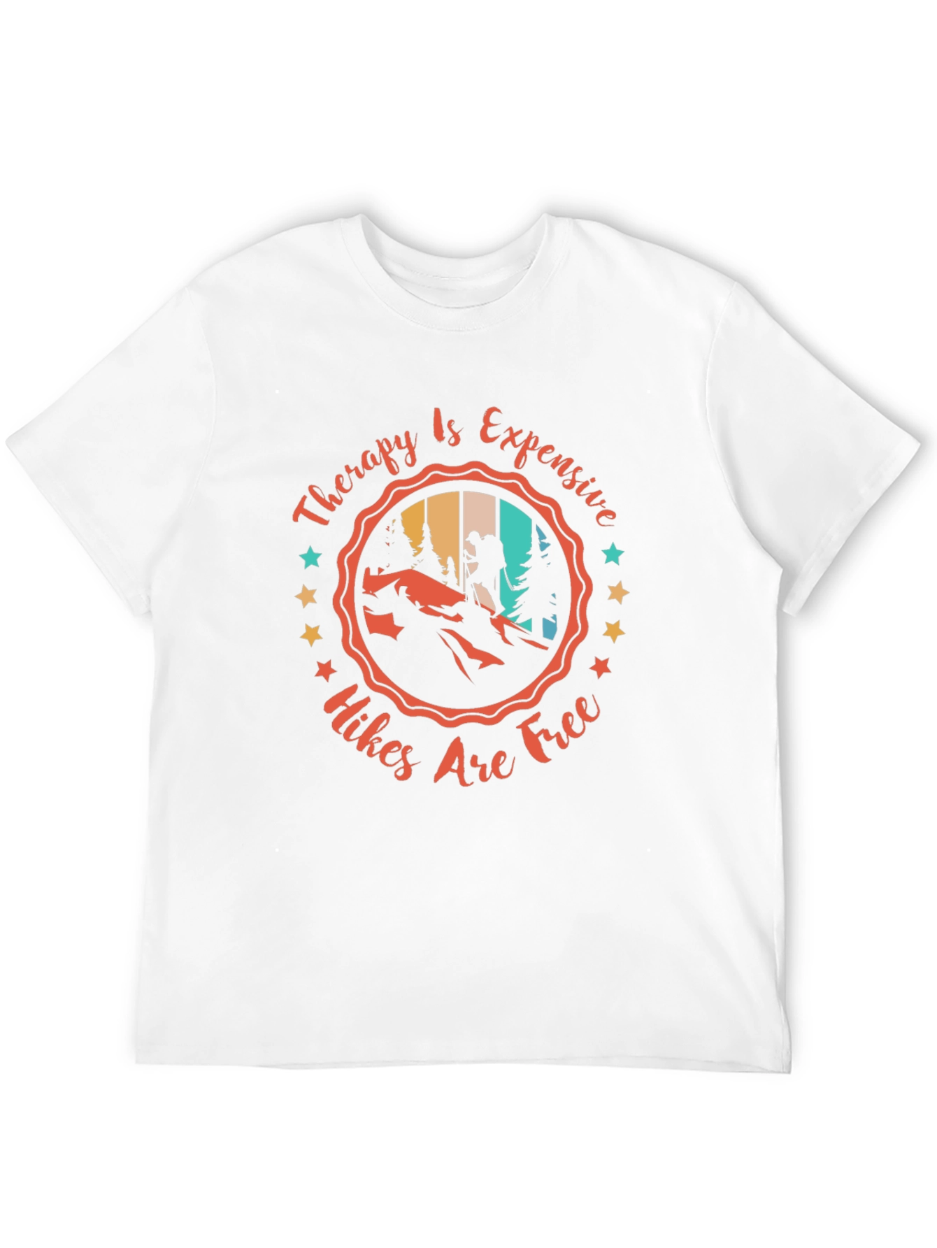 Black Hiking Therapy T-Shirt - Hikes Are Free view 12