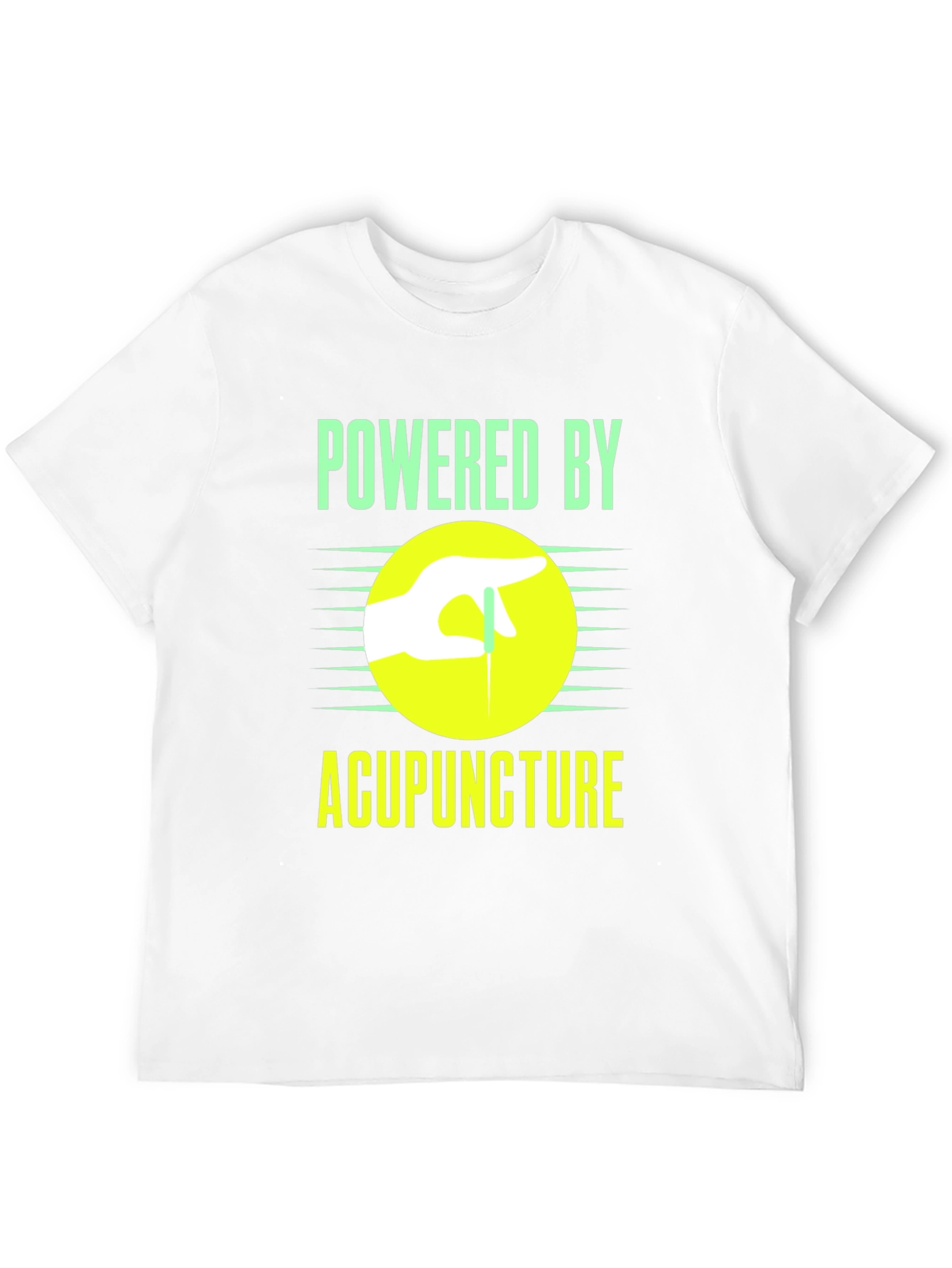 Black Powered By Acupuncture Graphic T-Shirt view 12