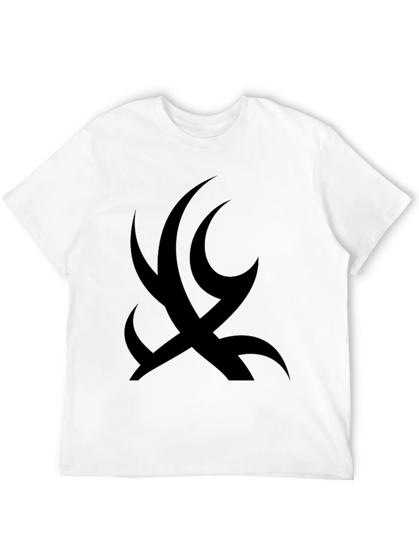 Black Men's Black Tee with Tribal Design view 12