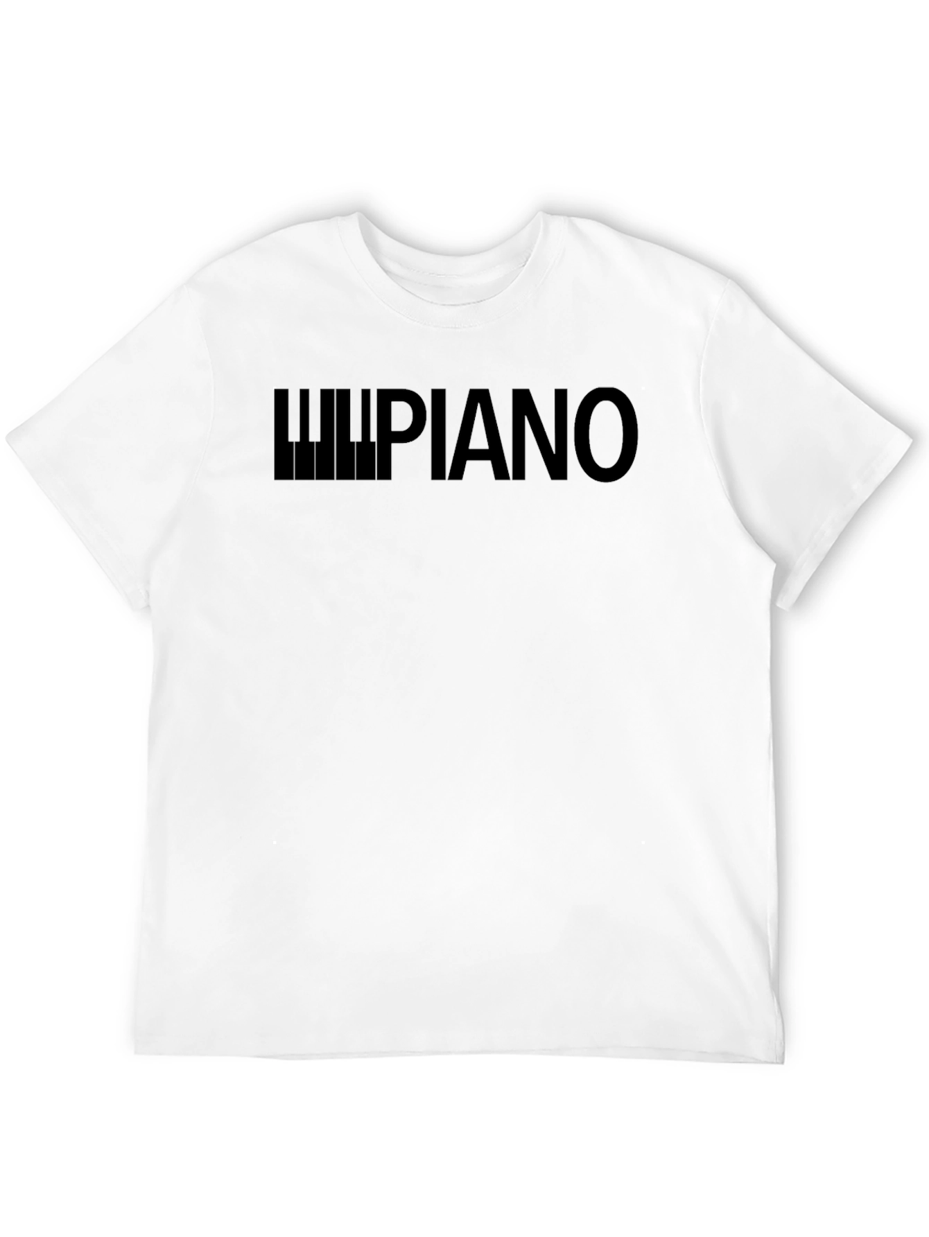 Black Piano Keys Graphic Print Black T-Shirt view 12
