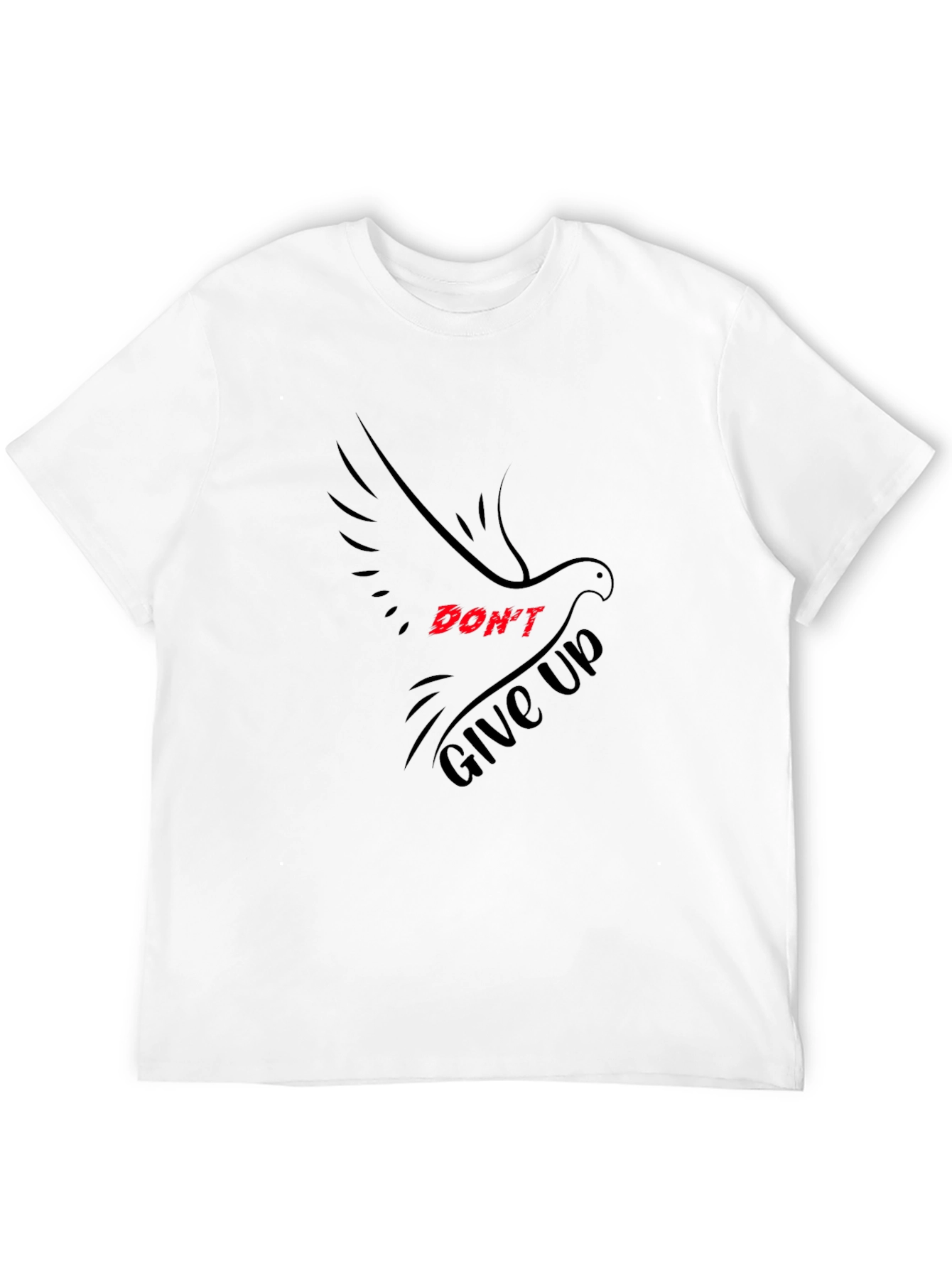 Black Don't Give Up Dove Graphic T-Shirt view 12