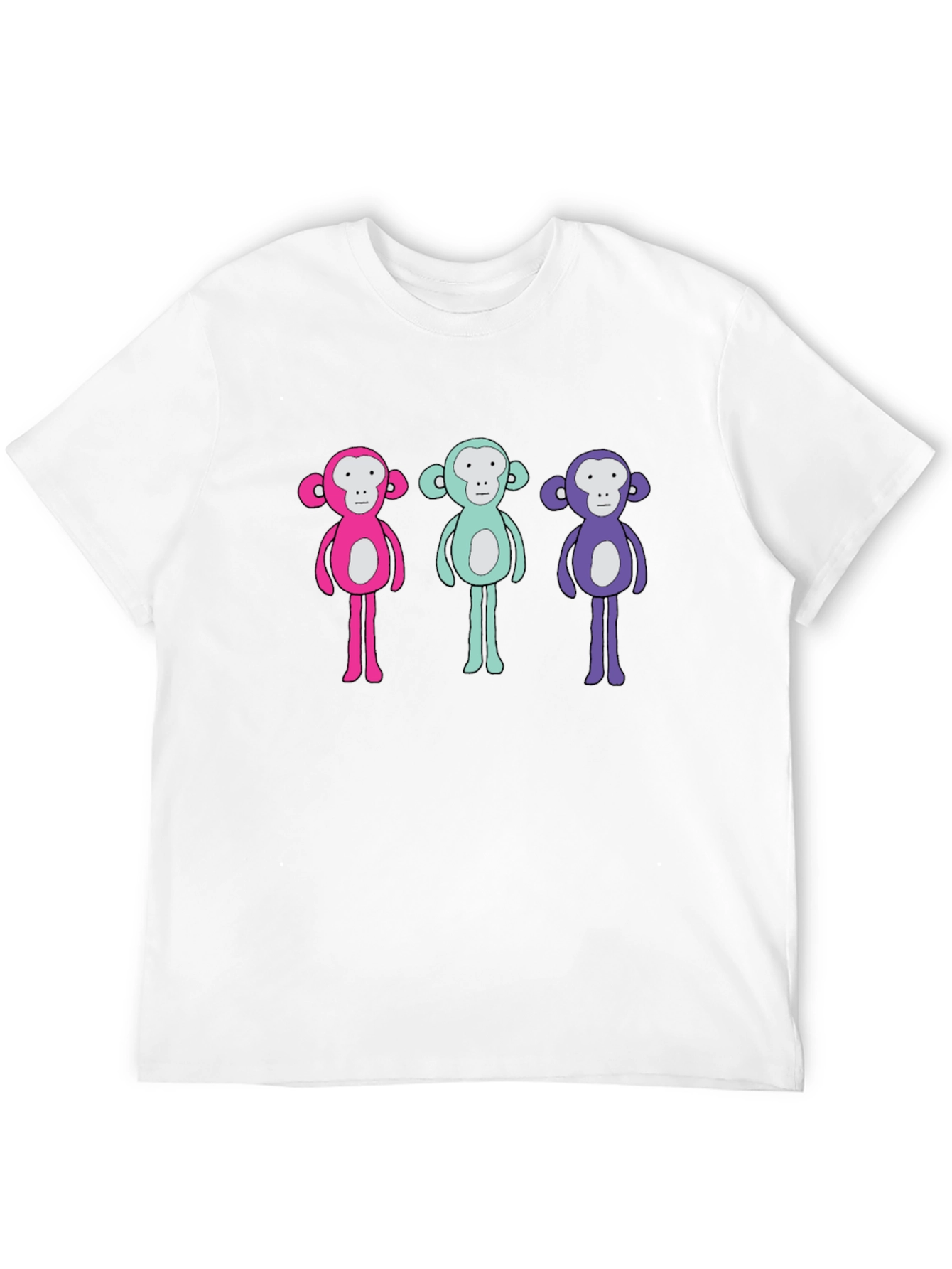 Black Monkey Trio T-Shirt - Quirky Graphic Tee view 12