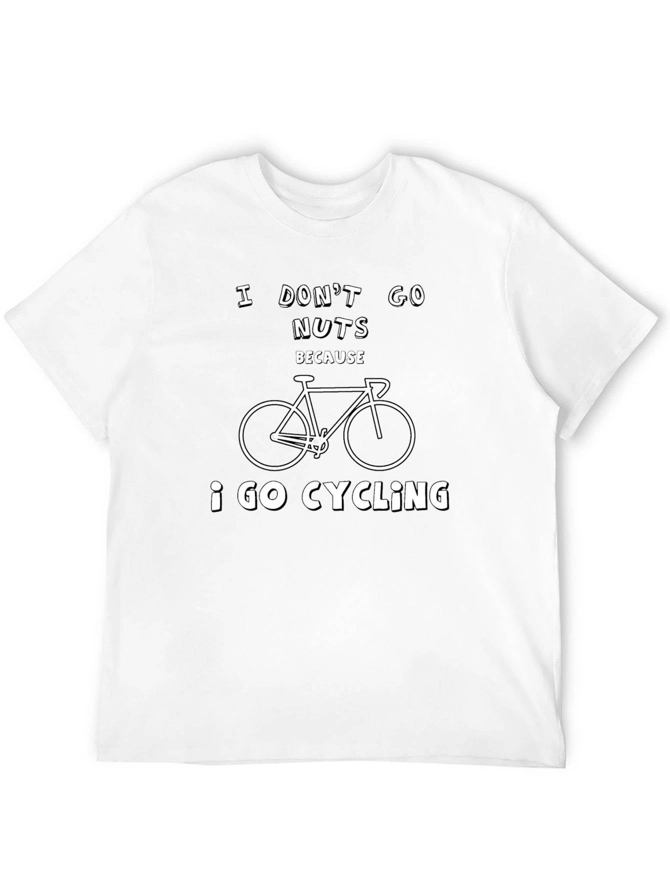 Black Cycling T-Shirt: I Don't Go Nuts Because I Go Cycling view 12